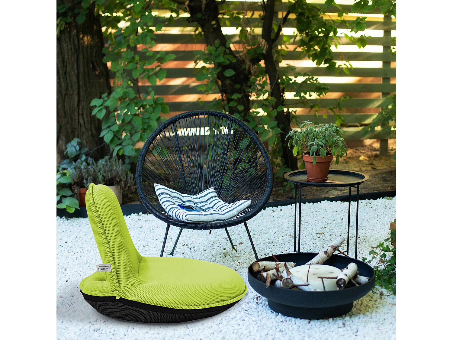 Fauteuil De Méditation Chaise De Yoga Rembourrée Pliable En Tissu Vert