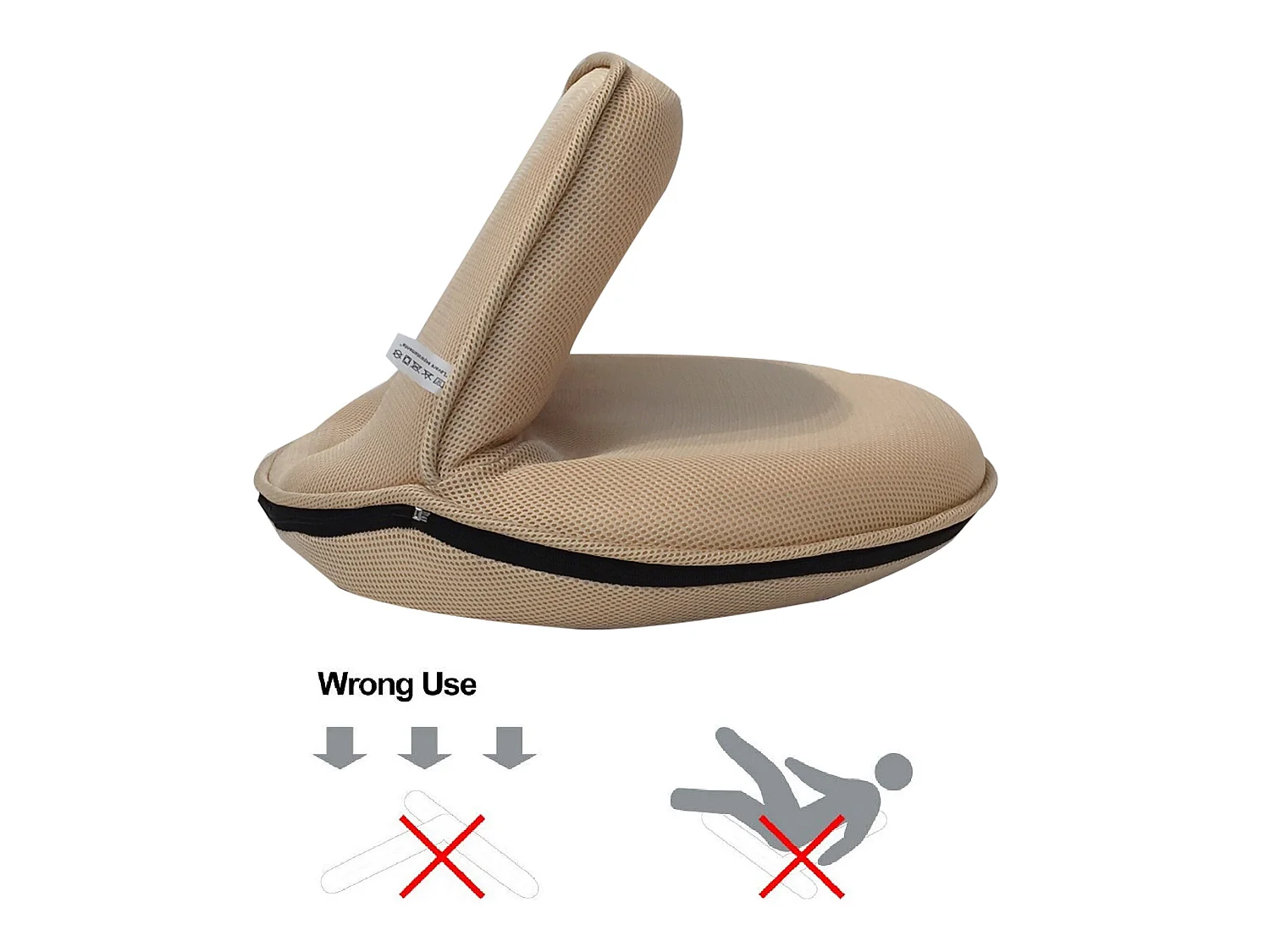 Poltrona da Meditazione Pieghevole Tessuto Beige 44x52x50