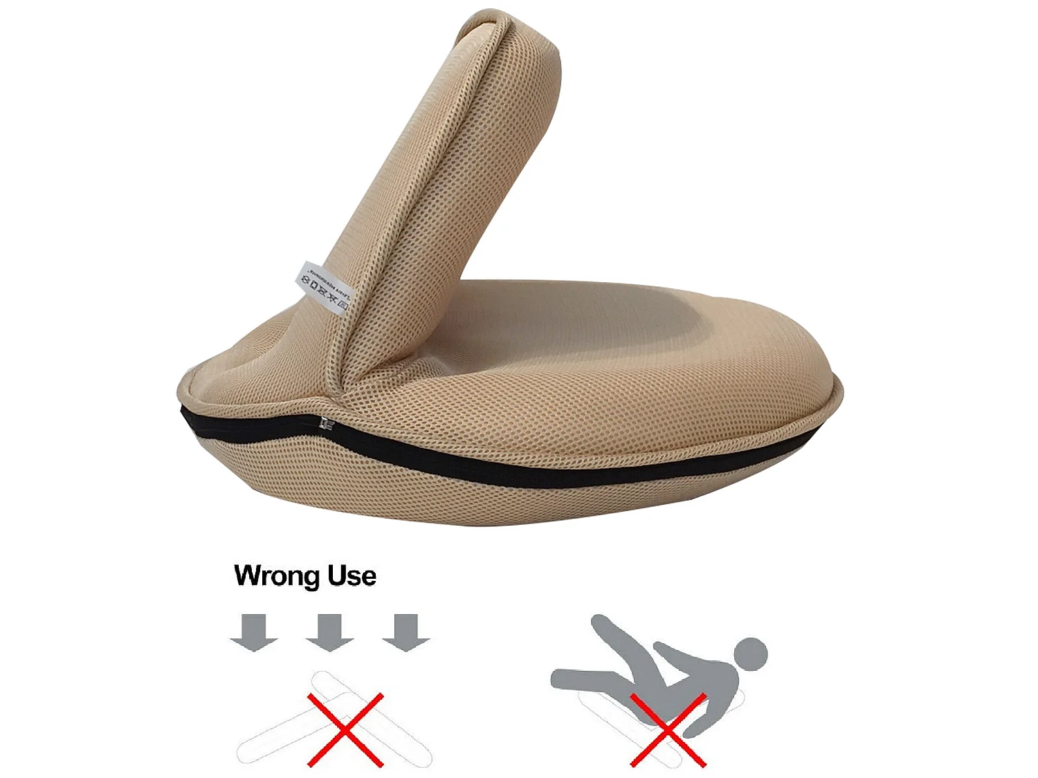 Chaise de Méditation Pliant Tissu Beige 44x52x50