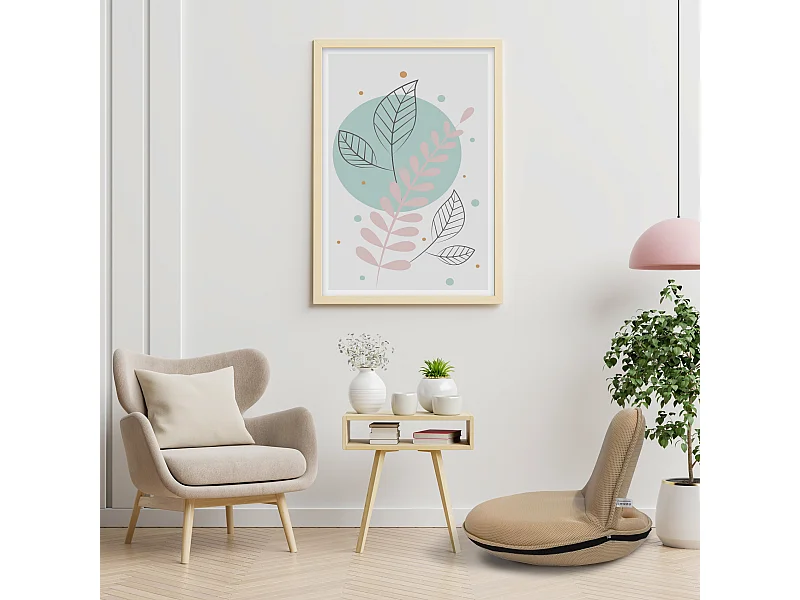 Poltrona da Meditazione Pieghevole Tessuto Beige 44x52x50