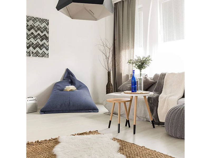 Rivestimento Pouf Sacco Vuoto Blu Poliestere Cerniera 50x110x130