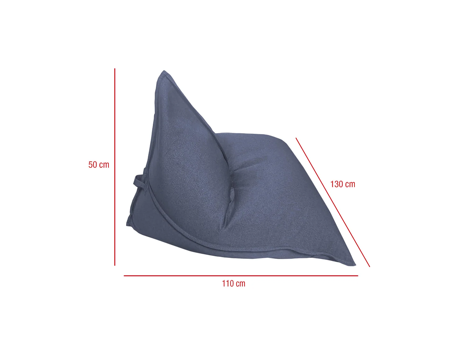 Rivestimento Pouf Sacco Vuoto Blu Poliestere Cerniera 50x110x130