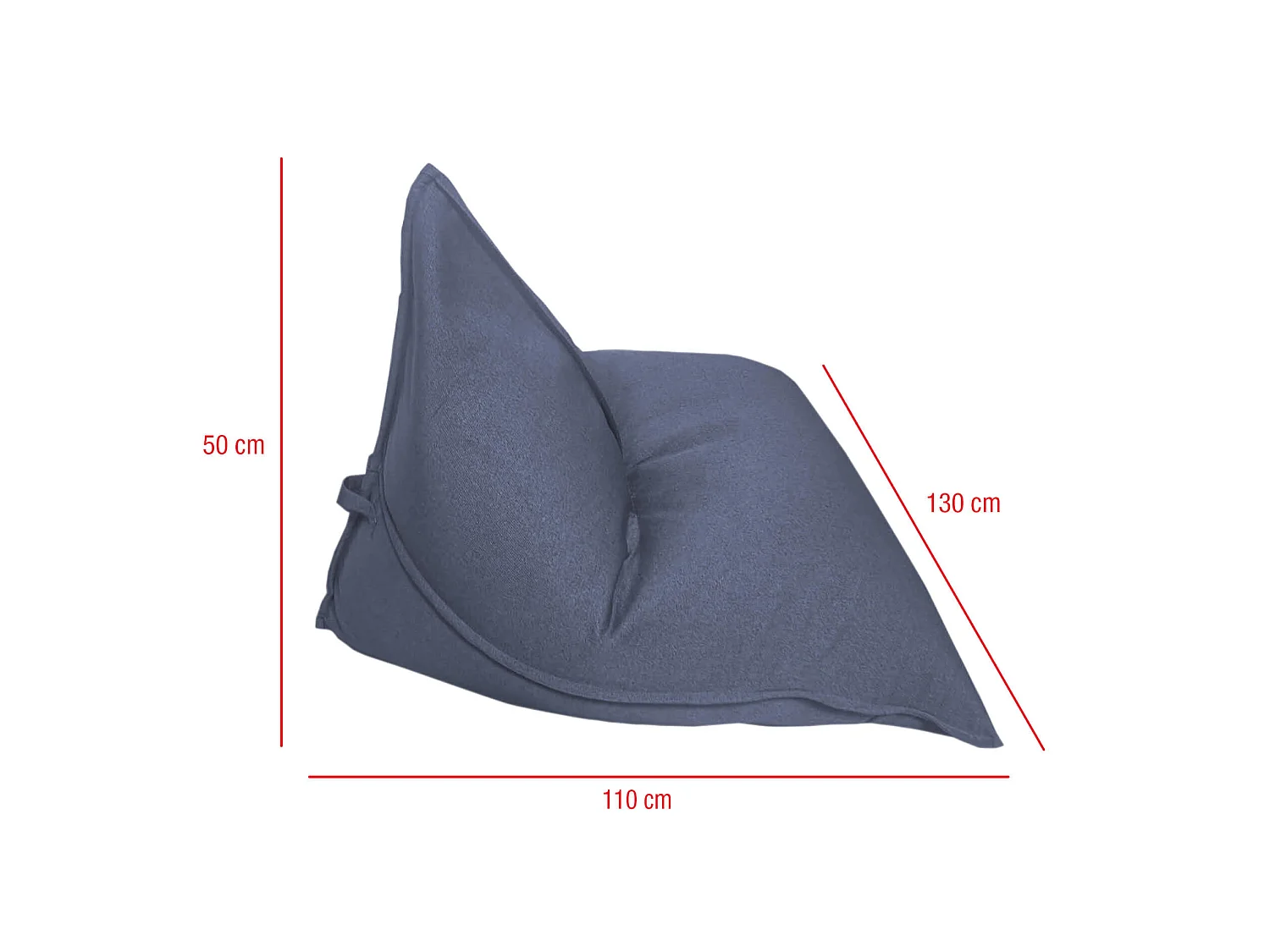 Poltrona sem enchimento Saco azul de poliéster Zipper 50x110x130