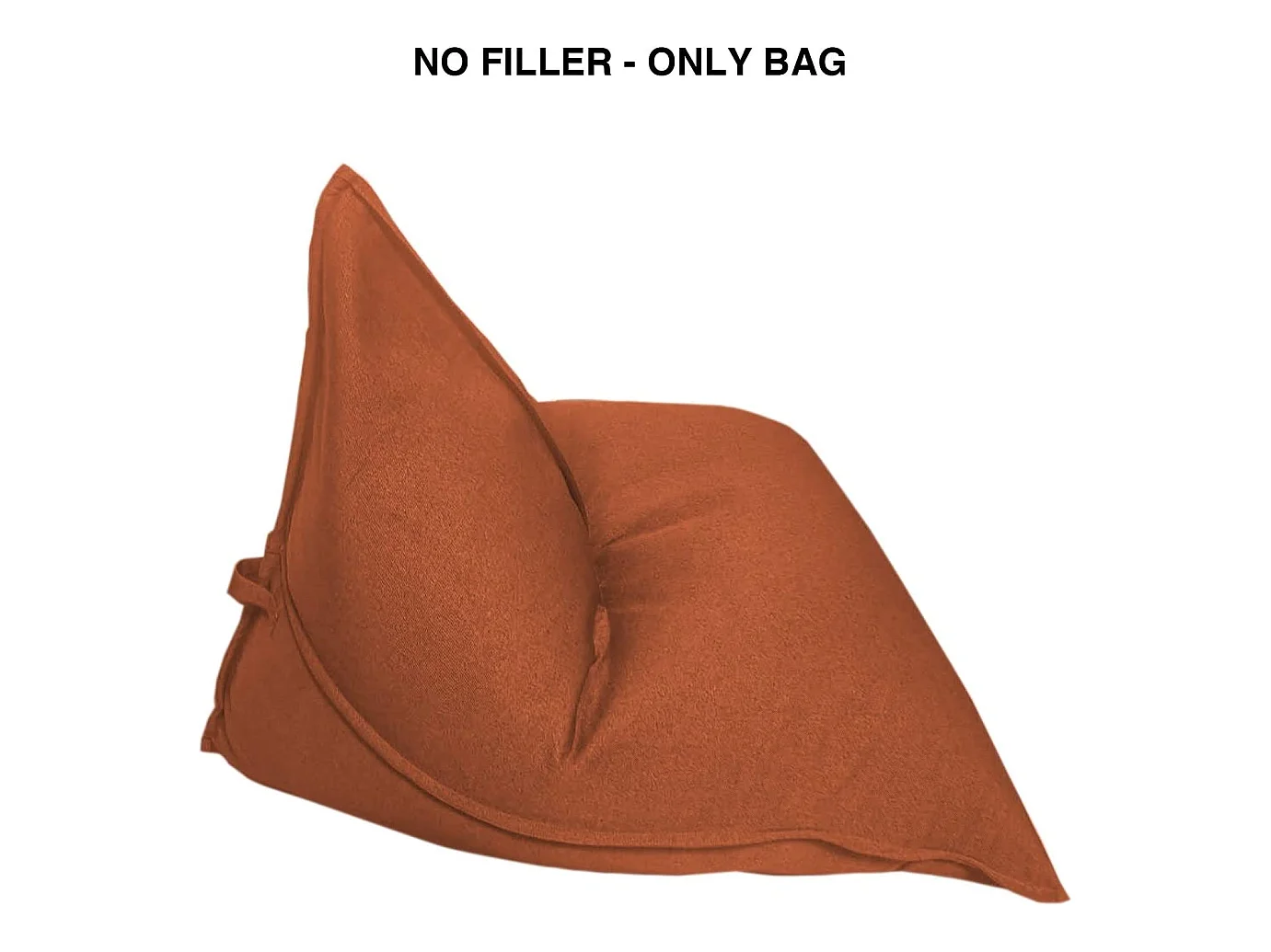 Fodera Pouf Pera Vuoto Arancione Poliestere Cerniera 50x110x130