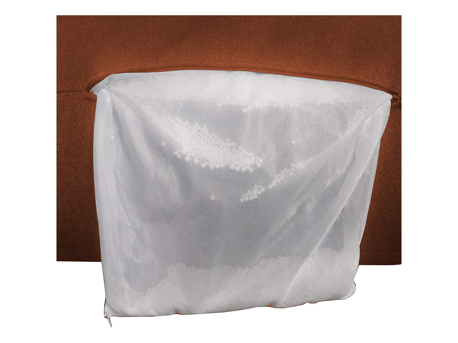 Fodera Pouf Pera Vuoto Arancione Poliestere Cerniera 50x110x130