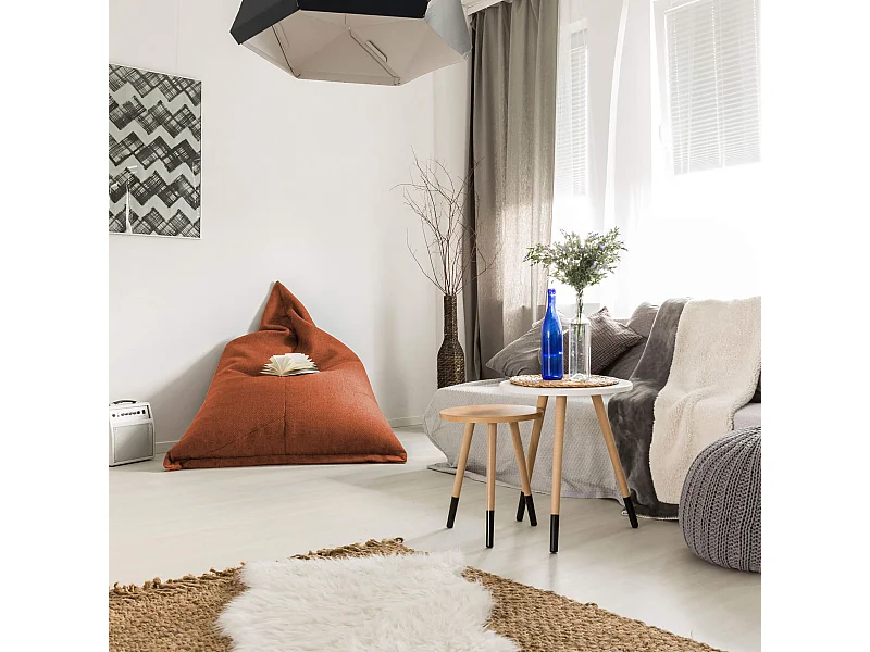 Fodera Pouf Pera Vuoto Arancione Poliestere Cerniera 50x110x130