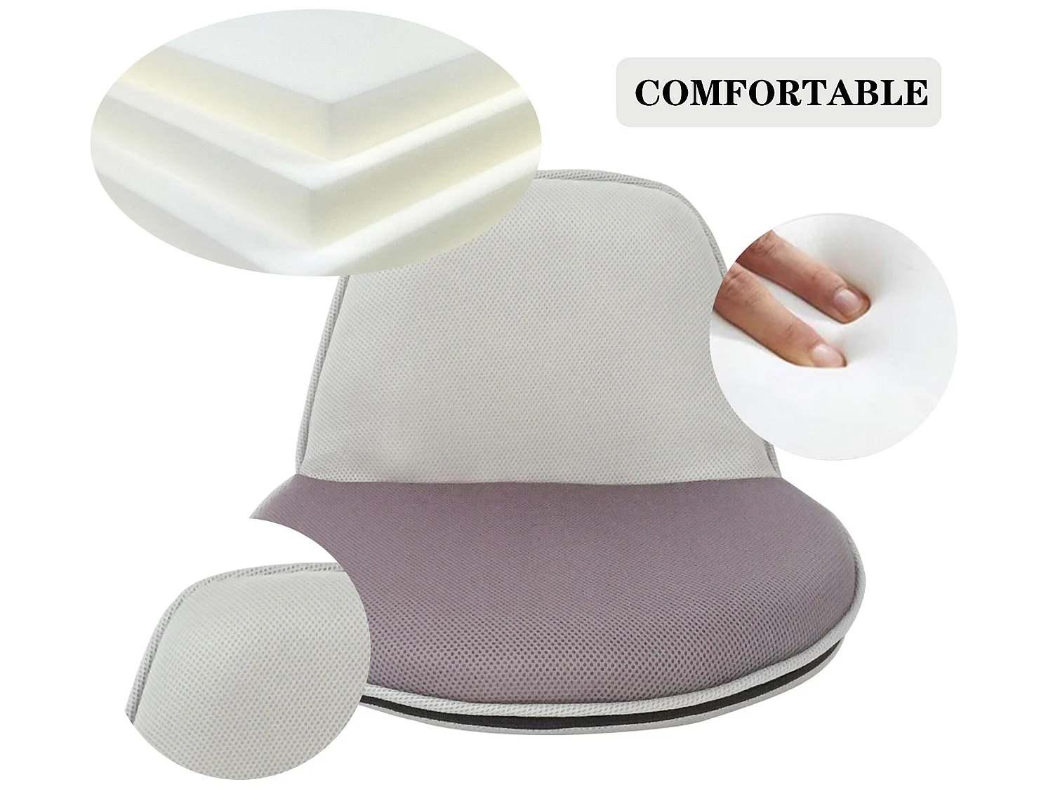 Poltrona da Meditazione Pieghevole Tessuto Grigio 44x52x50