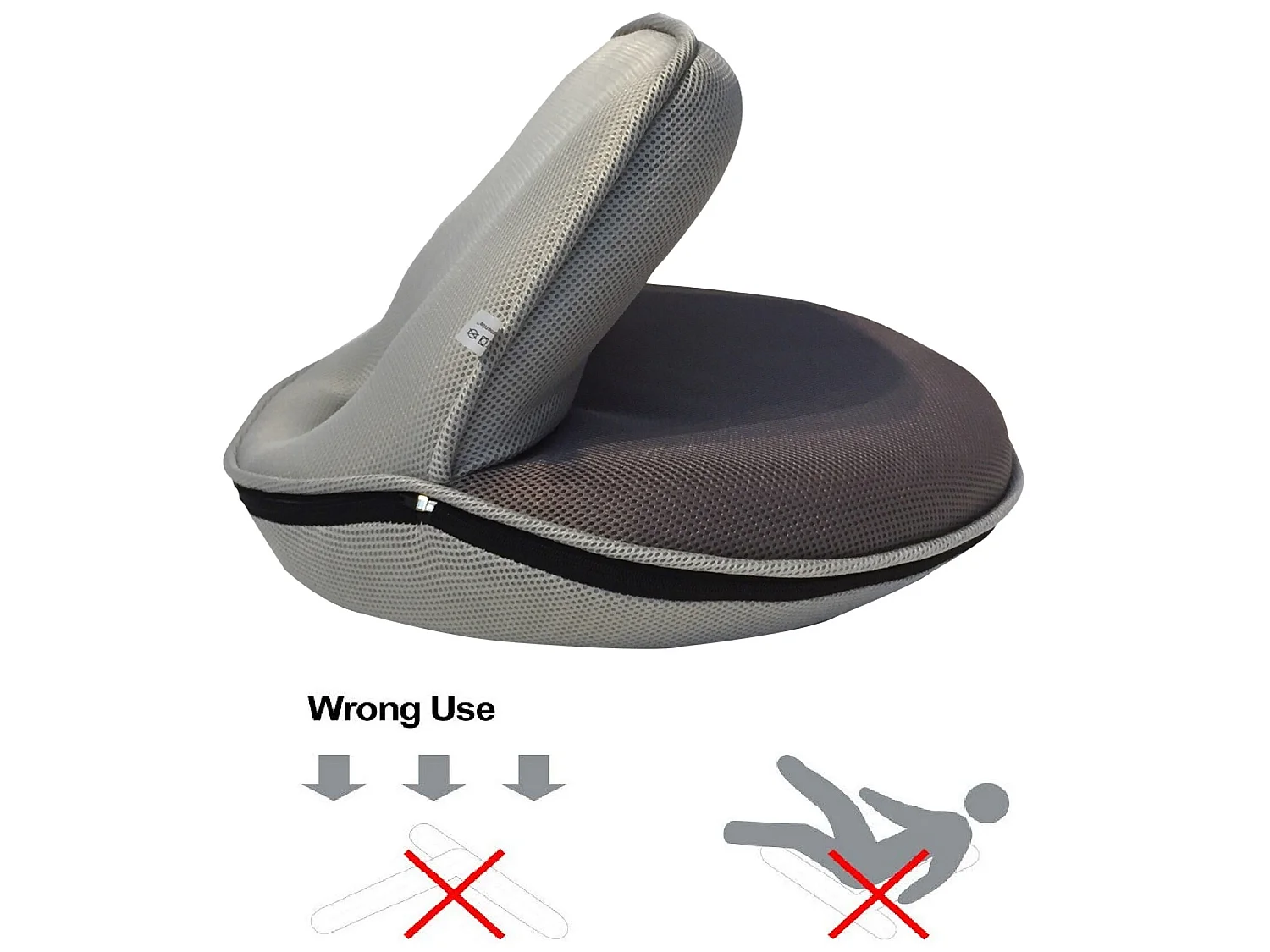 Silla Plegable de Meditación, Tela, Gris, 44x52x50