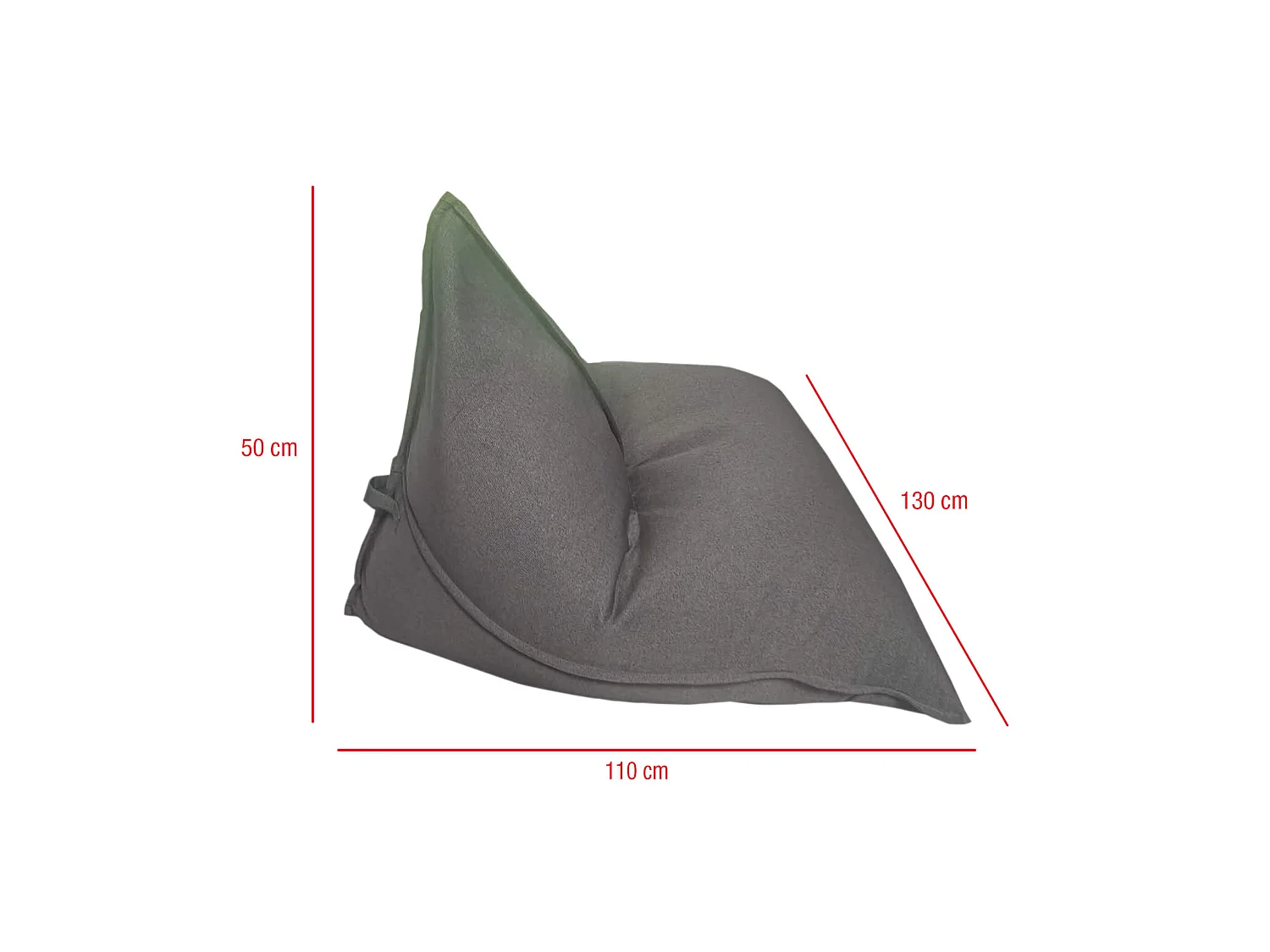 Funda Puf Sillón Vacío Gris Poliéster Cremallera 50x110x130