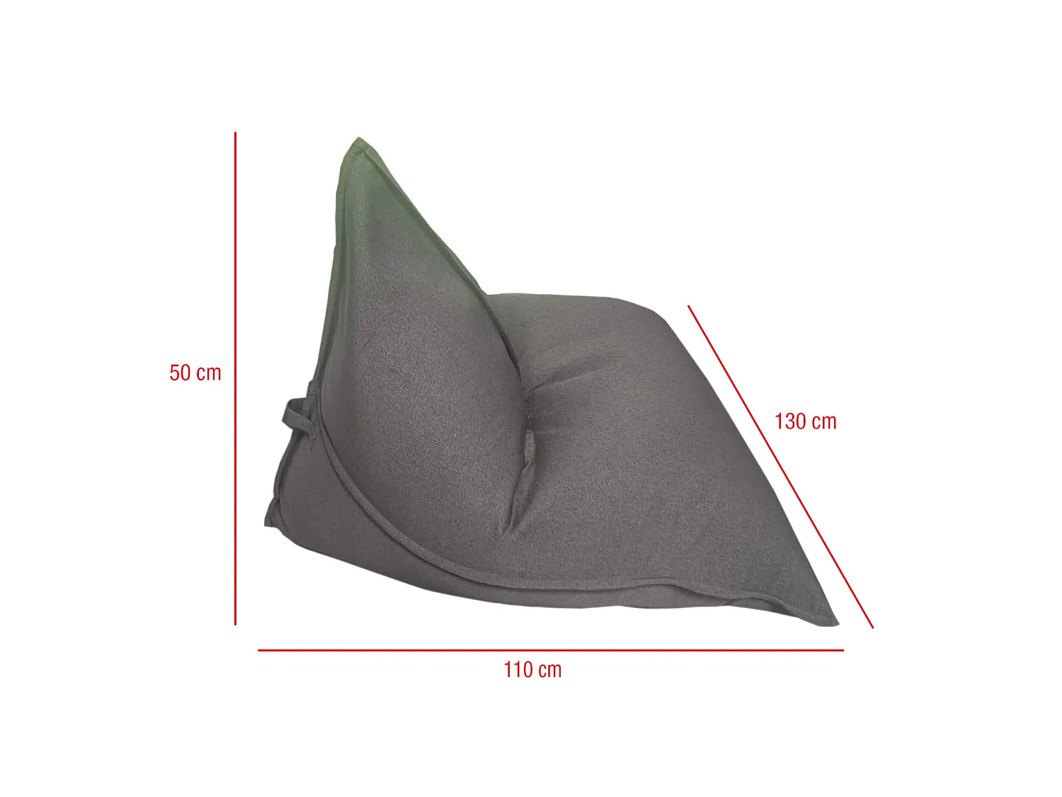 Fodera Pouf Poltroncina Vuota Grigio Poliestere Zip 50x110x130