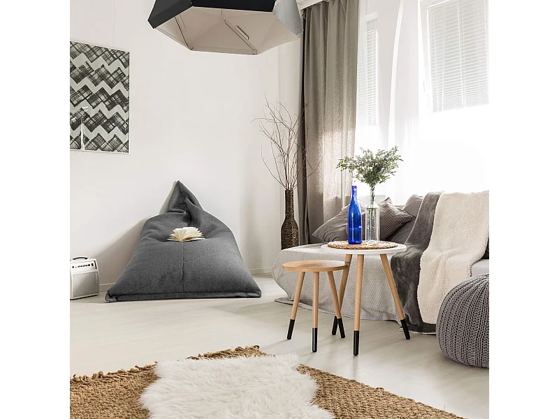 Fodera Pouf Poltroncina Vuota Grigio Poliestere Zip 50x110x130