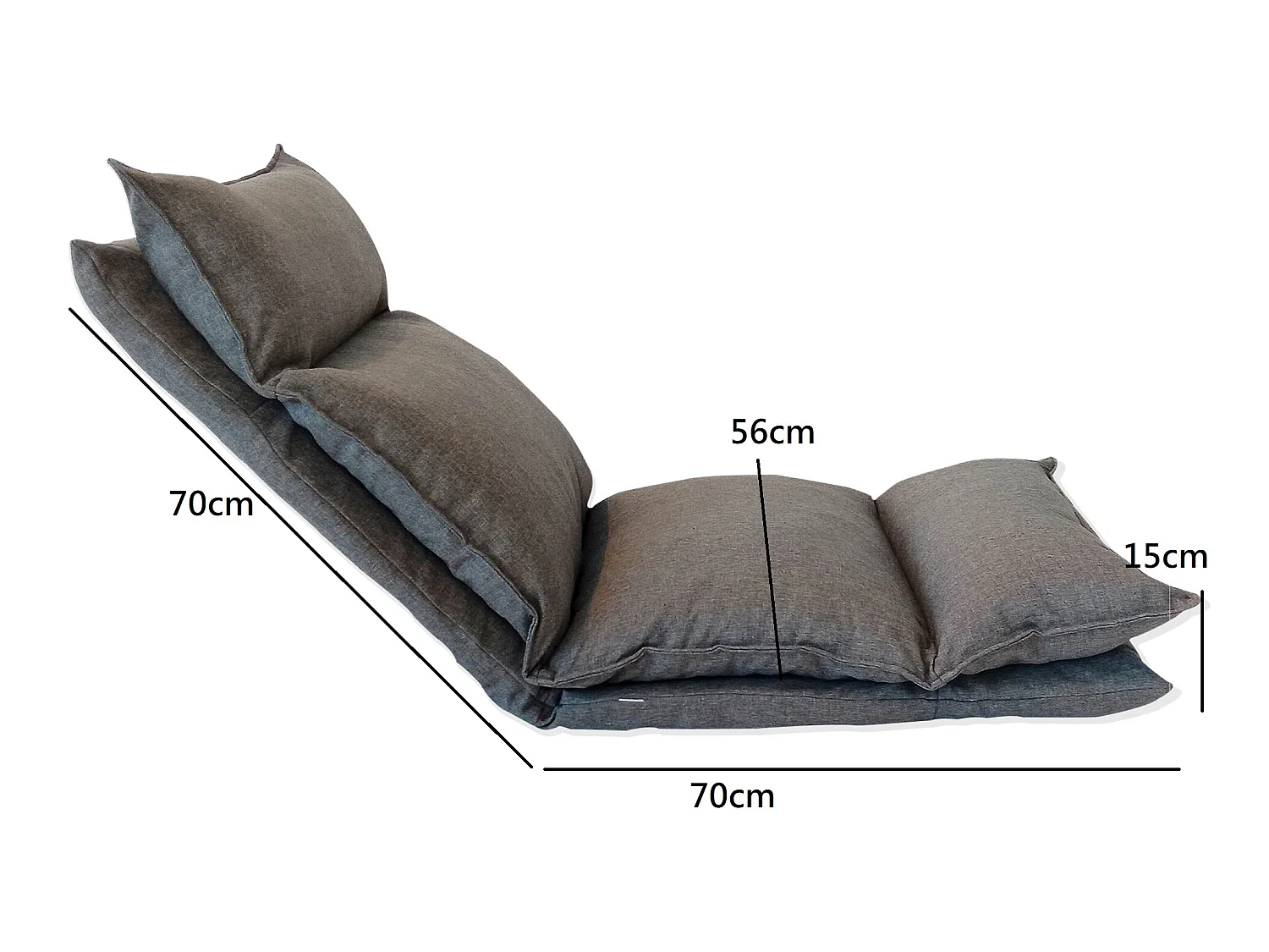 Sedia Poltrona A Terra Grigio Chiaro Metallo Poliestere 70x56x70