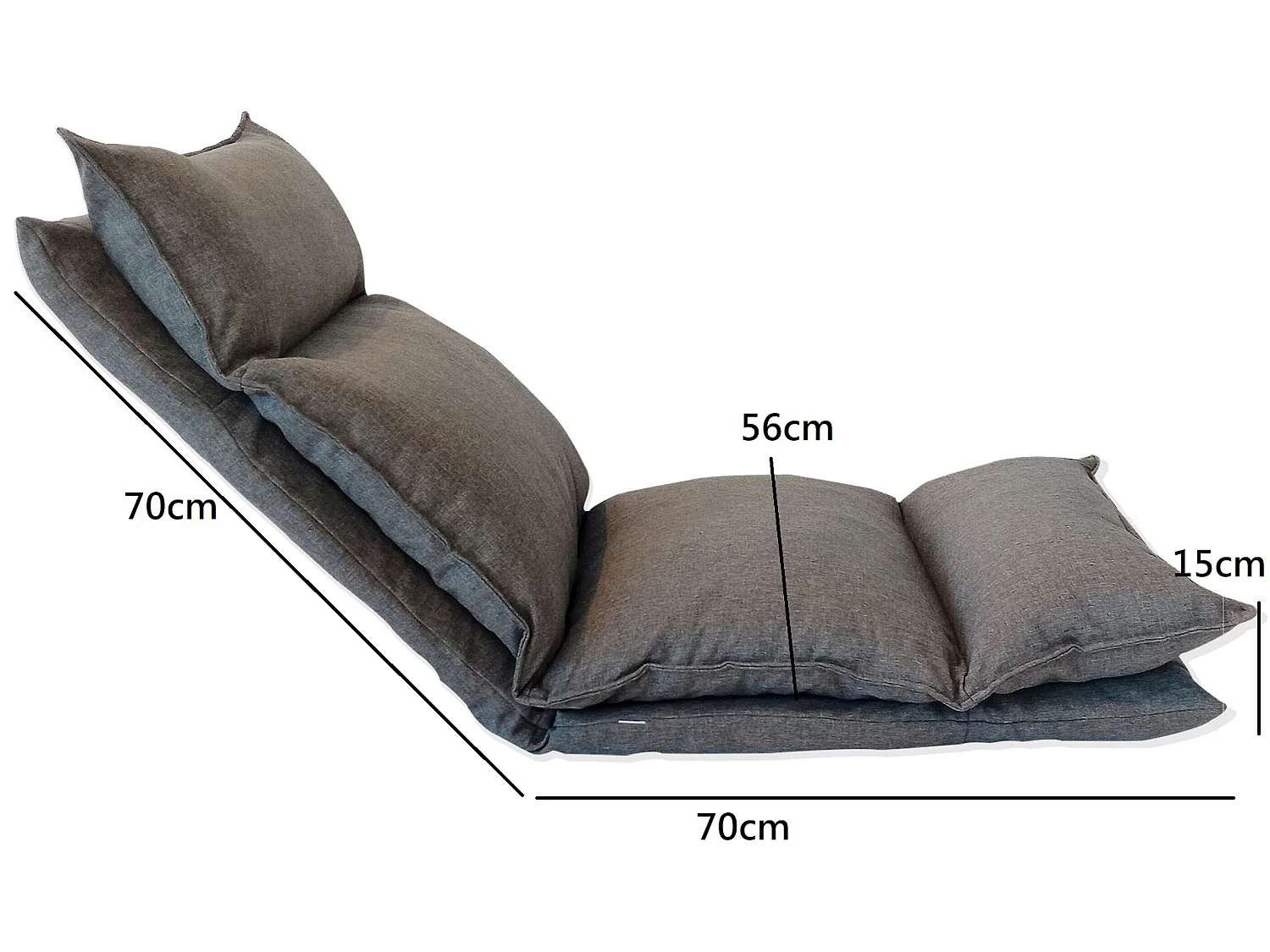 Siege De Sol Chaise De Méditation Gris Clair Métal 70x56x70