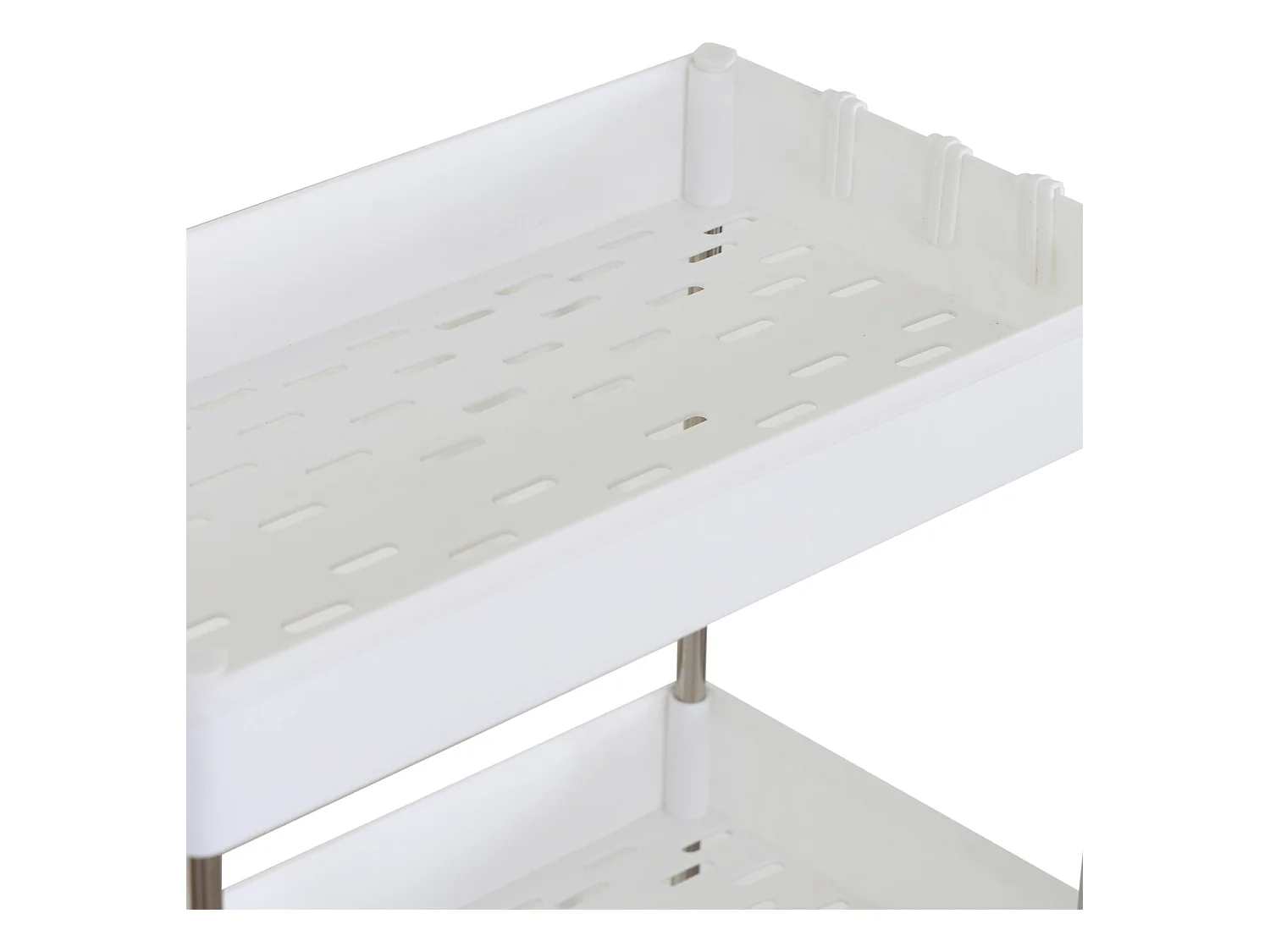 Chariot de cuisine avec roulettes 4 étagères en plastique blanc