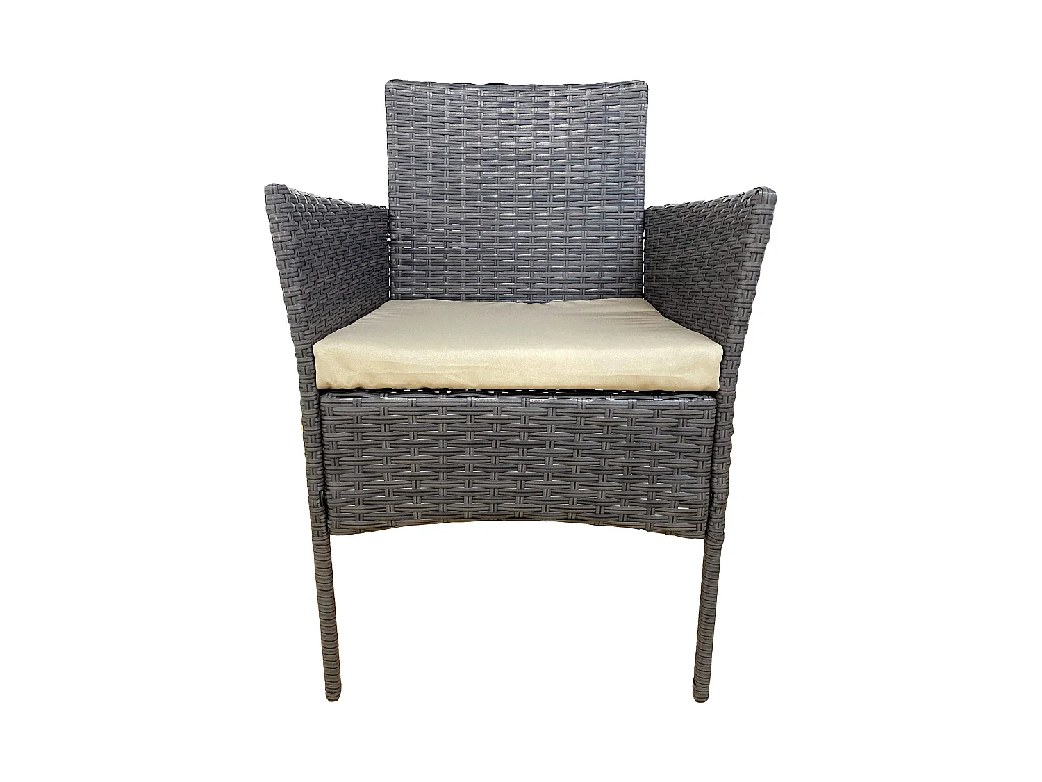 Ensemble d'Extérieur Meubles de Jardin avec coussins Gris Polyrattan