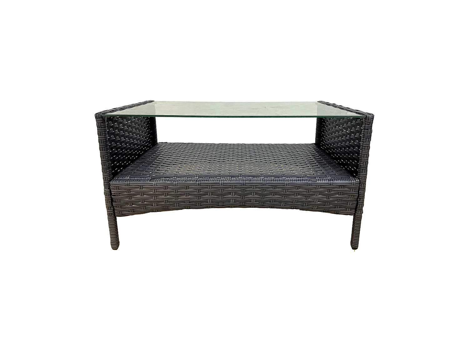 Ensemble d'Extérieur Meubles de Jardin avec coussins Gris Polyrattan