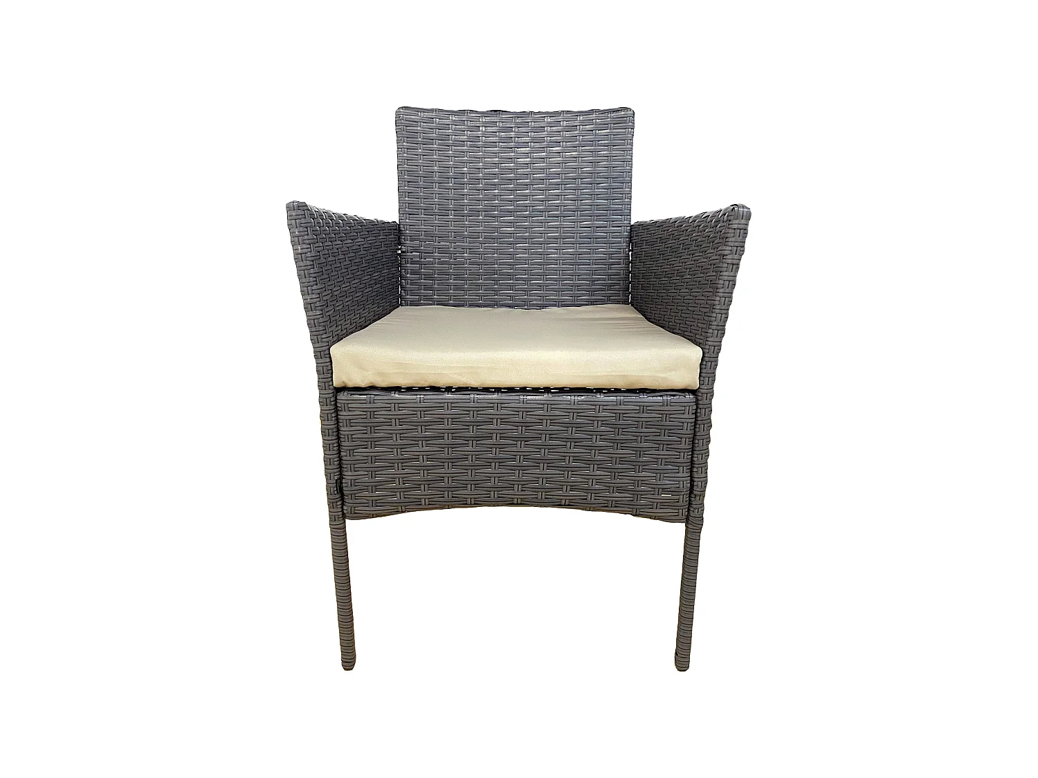 Ensemble d'Extérieur Meubles de Jardin avec coussins Gris Polyrattan