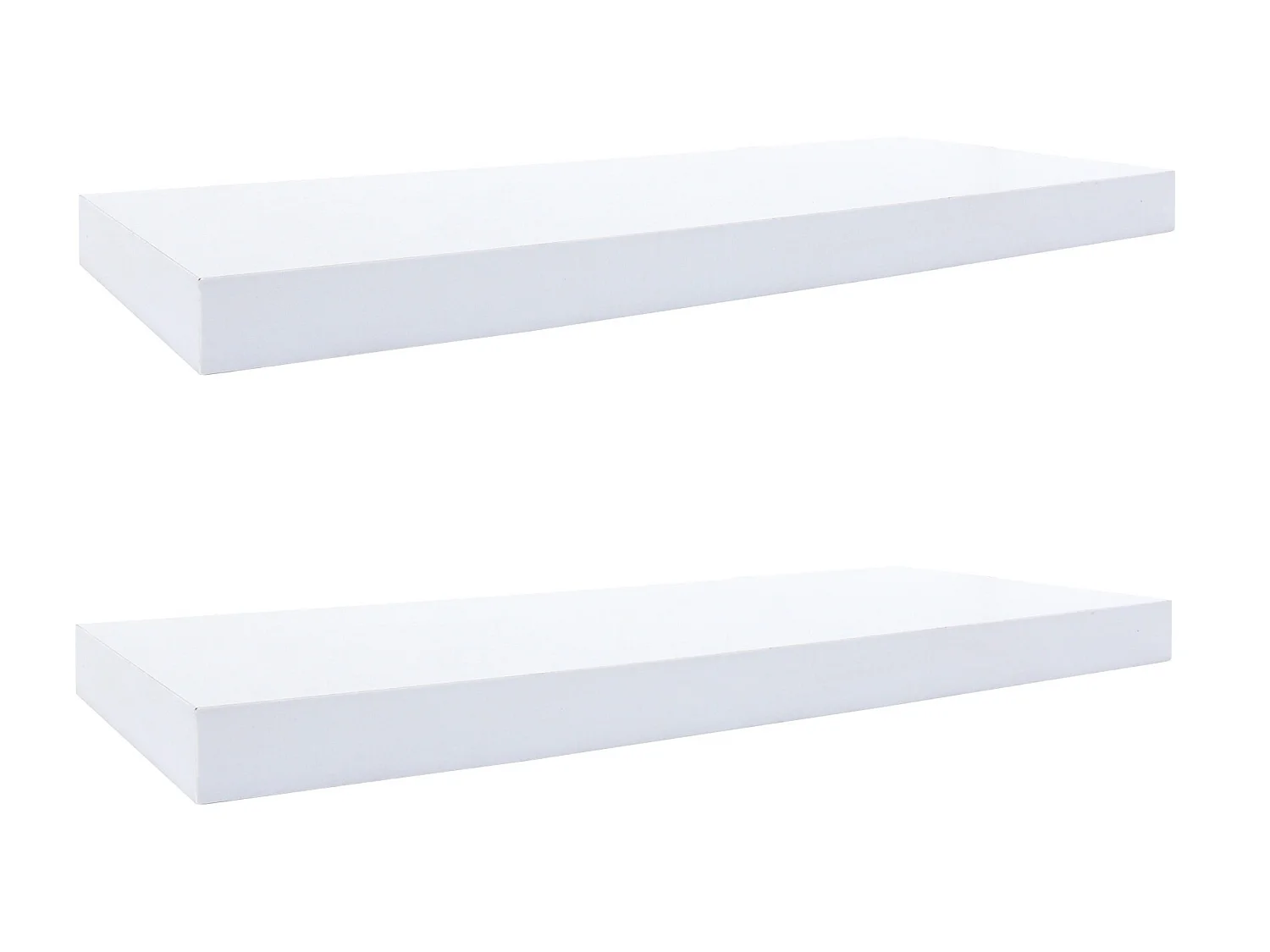 2 Pcs Prateleiras de Parede de Madeira Branca Moderna 3,8x60x25