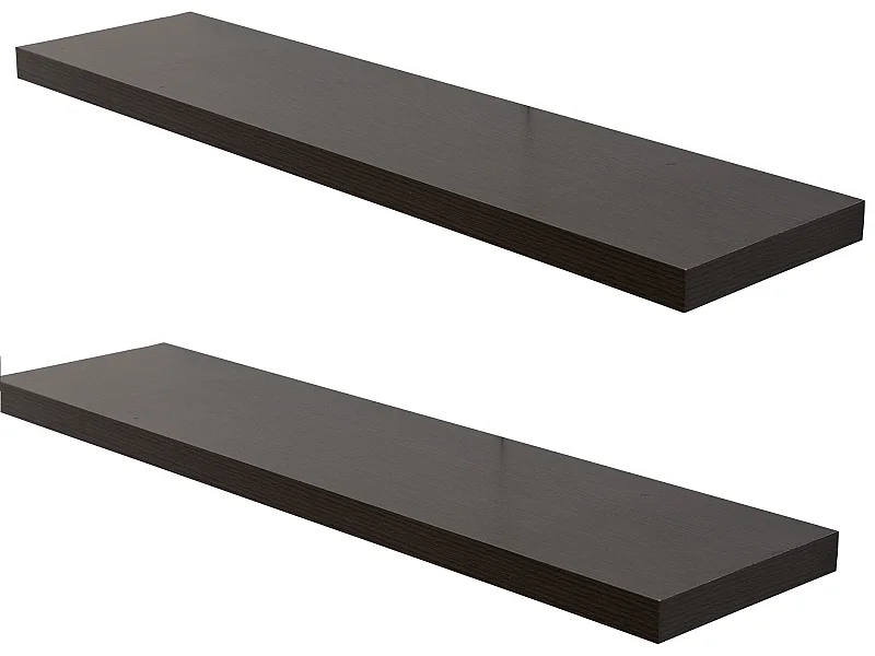 2 Mensole Scaffali Legno Moderni Marrone Scuro 3,8x100x25