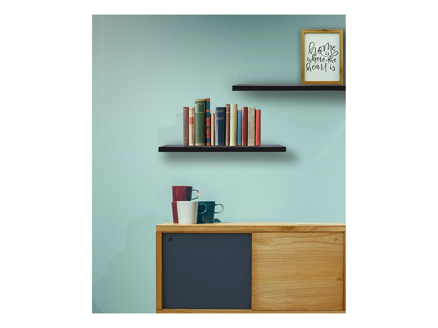 2 Ripiani Mensole Moderne Marrone Wenge Mdf 4x60x25