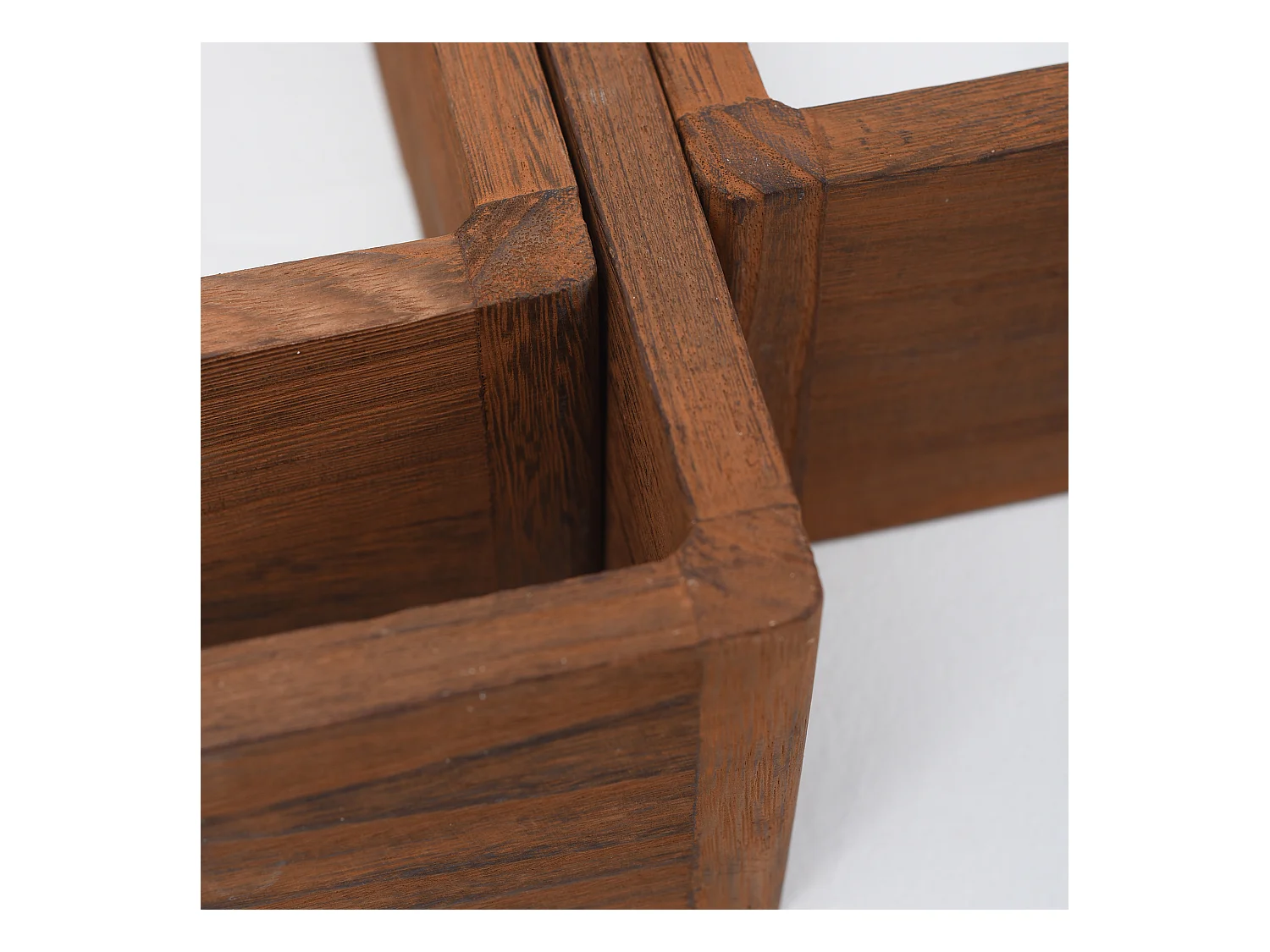 Lot 3 Etagere Biblioteque Carre Bois Sombre Vintage 26x26x9