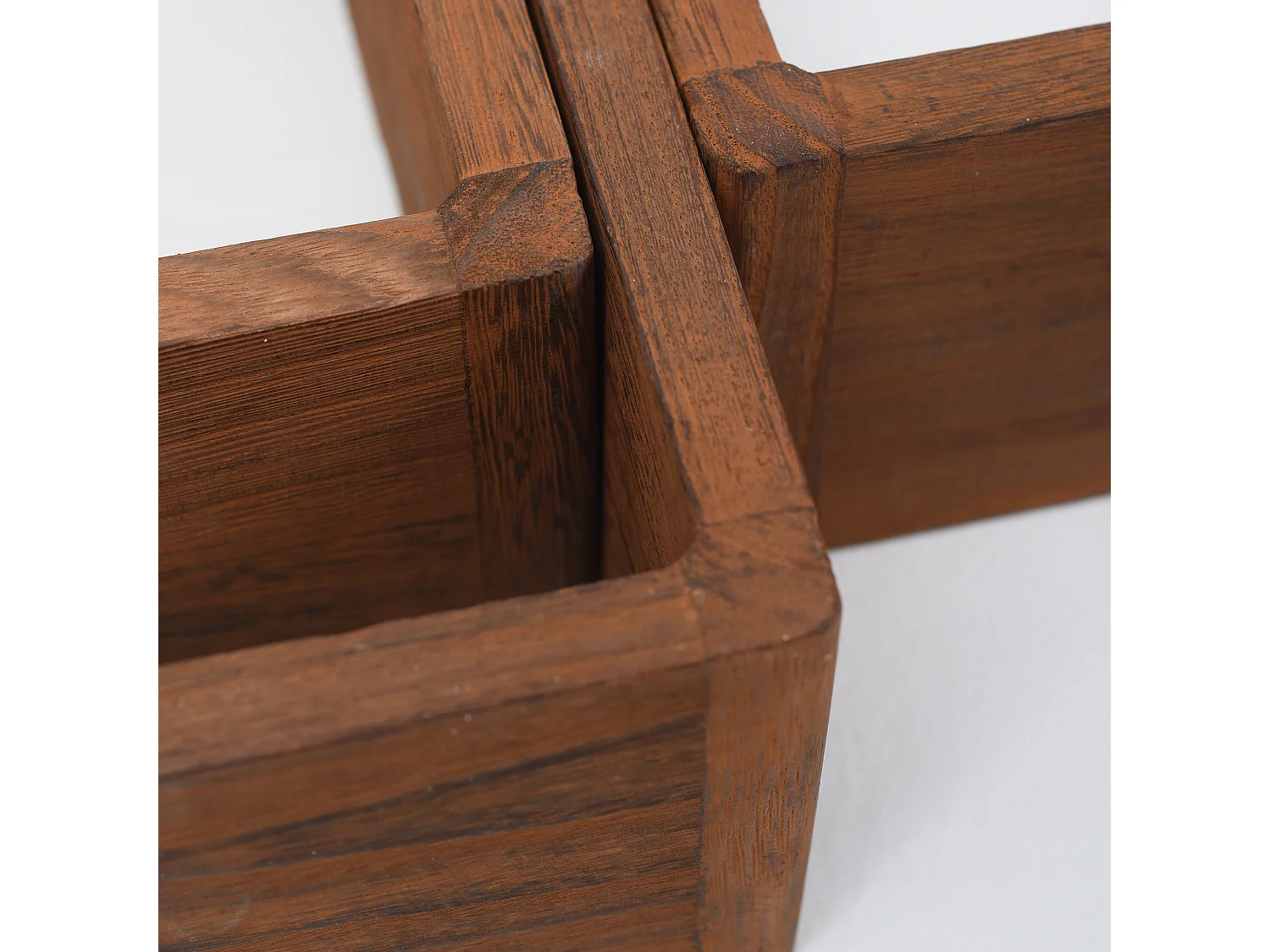 Lot 3 Etagere Biblioteque Carre Bois Sombre Vintage 26x26x9