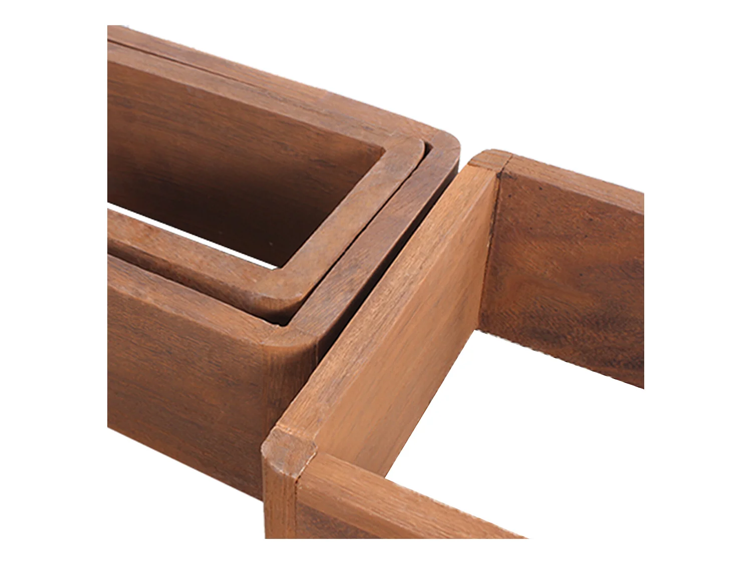 Set 3 Mensole Parete Rettangolari Legno Scuro Design 39x21x10