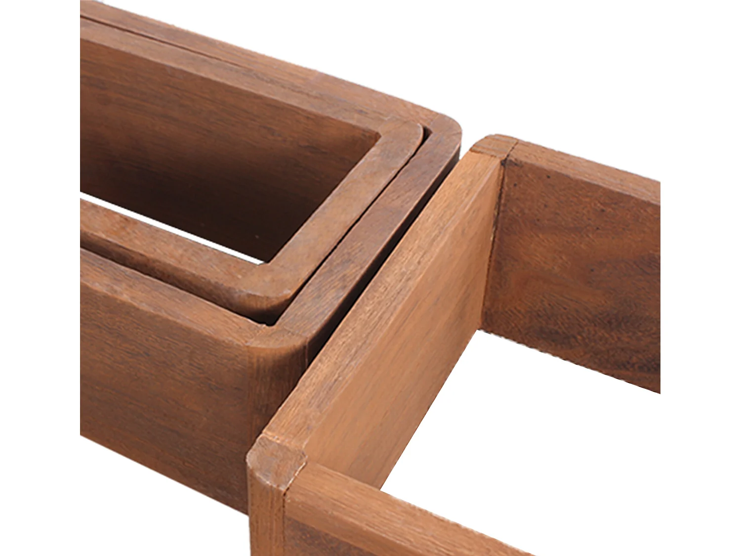 Set 3 Mensole Parete Rettangolari Legno Scuro Design 39x21x10