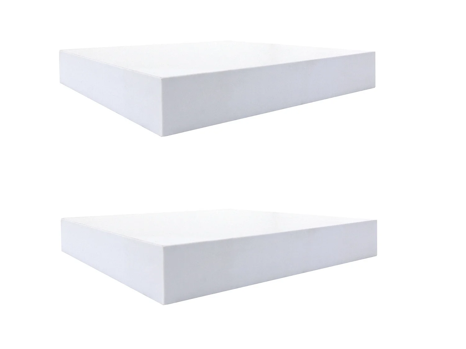 2 Étagères Blanches Bois Design Chambre Contemporaine 3,8x25x25