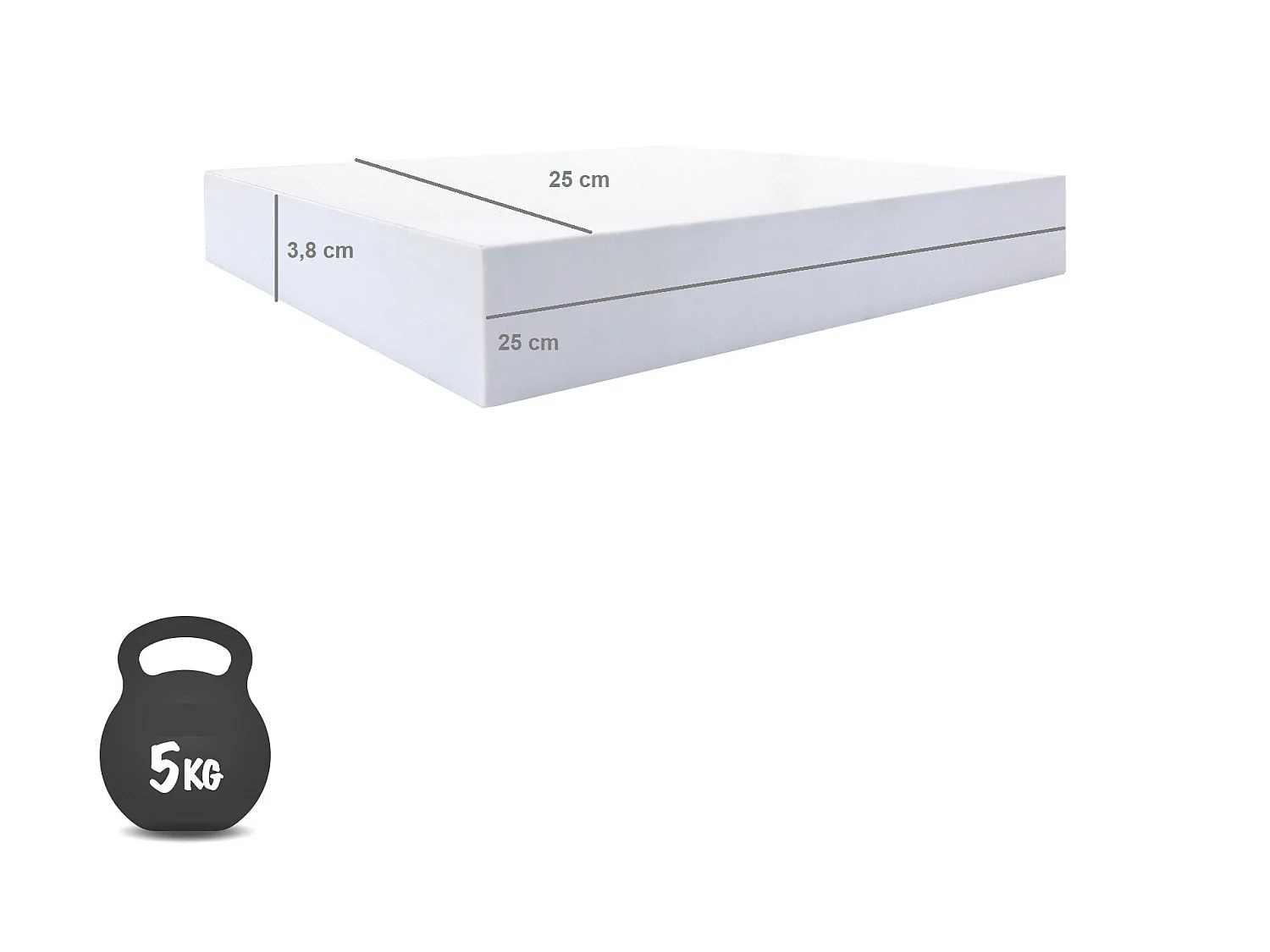 2 Étagères Blanches Bois Design Chambre Contemporaine 3,8x25x25