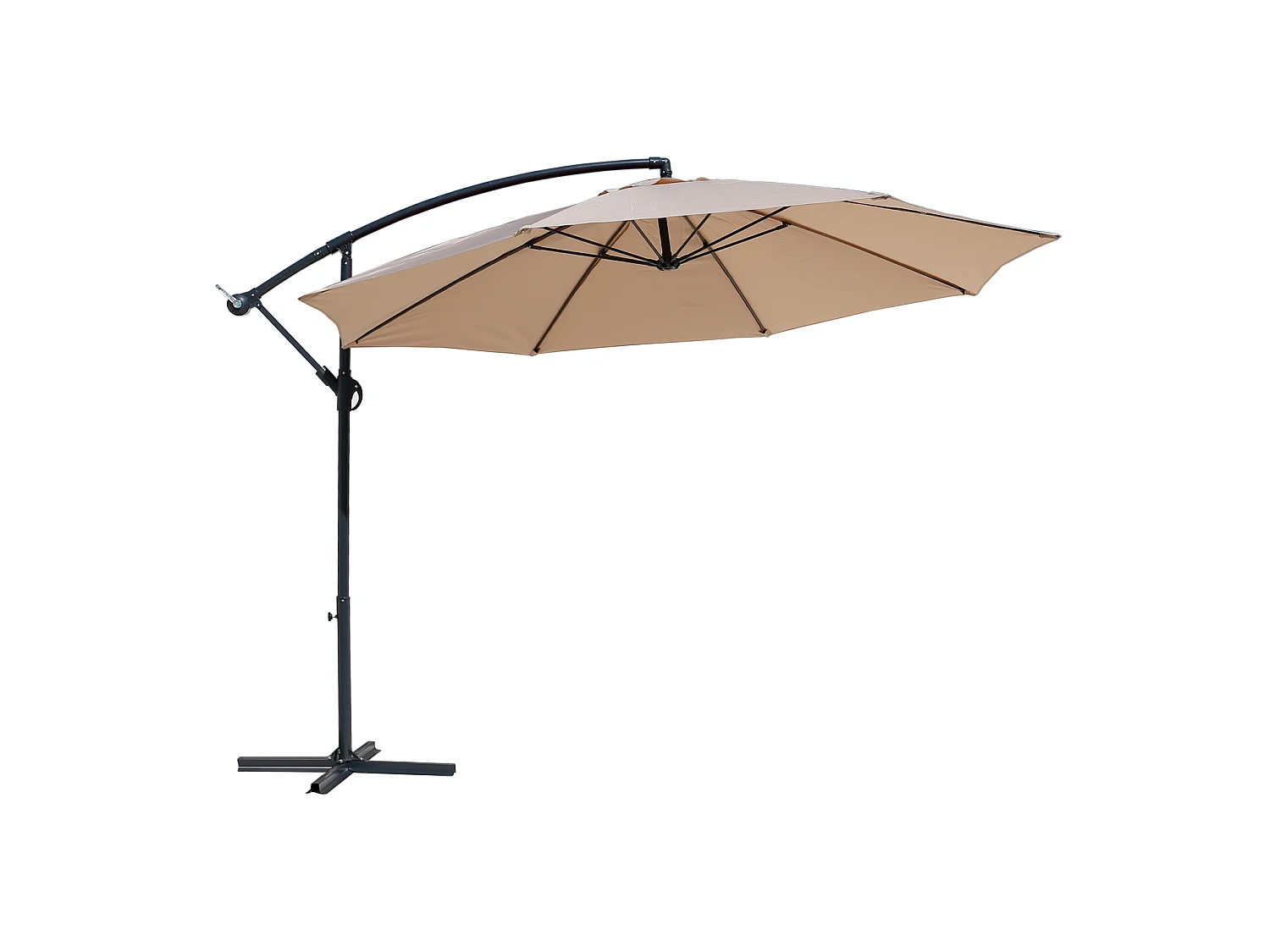 Guarda-chuva de jardim bege 3x3 Pólo de aço decente para Piscina