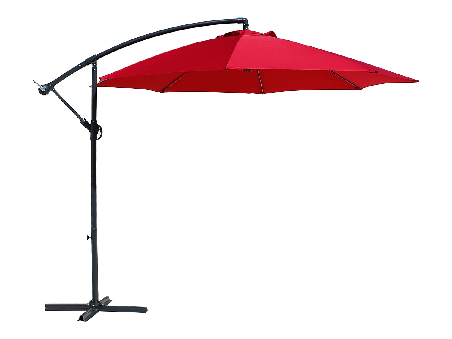 Guarda-chuva do Jardim Vermelho 3x3 Abertura da Manivela do Pólo de Aço Decente