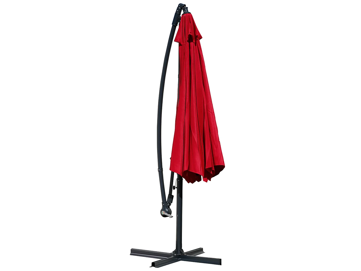 Guarda-chuva do Jardim Vermelho 3x3 Abertura da Manivela do Pólo de Aço Decente