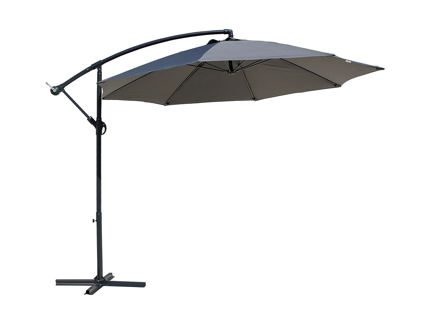 Paraguas Sombrilla de jardín Gris oscuro 3x3 Varillas Acero Descentralizado