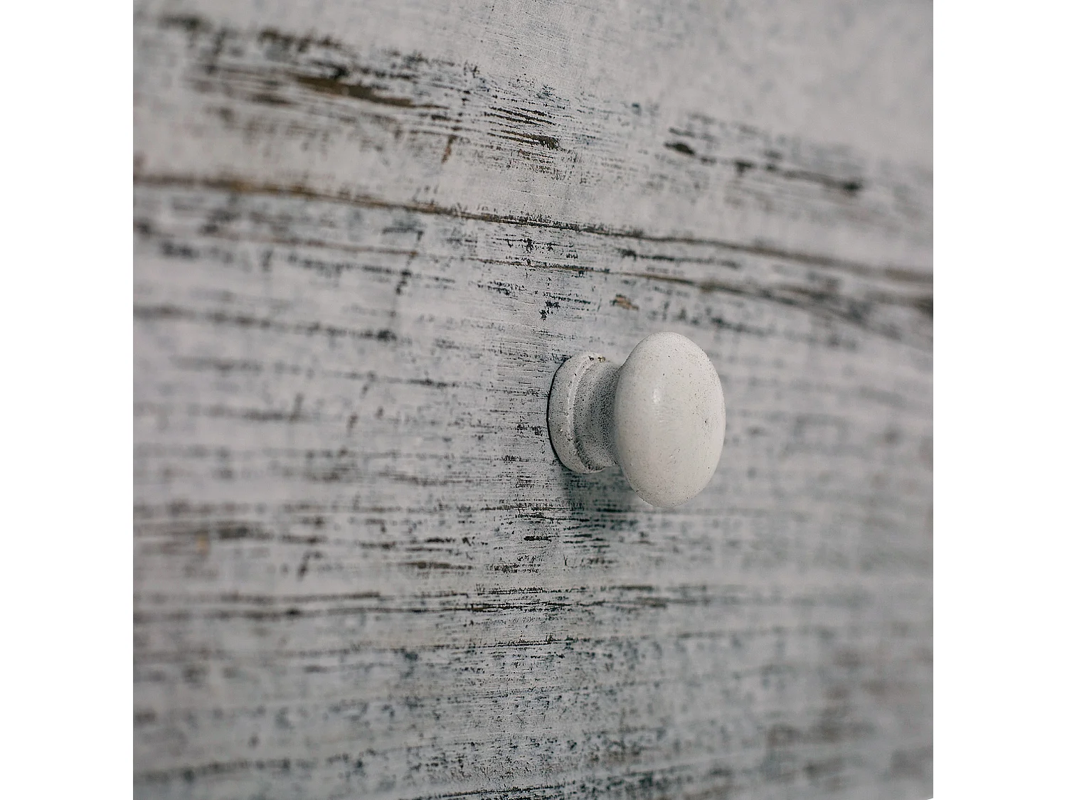 Cassettiera Comodino 5 Cassetti Legno Grigio Rustico 87x40x29