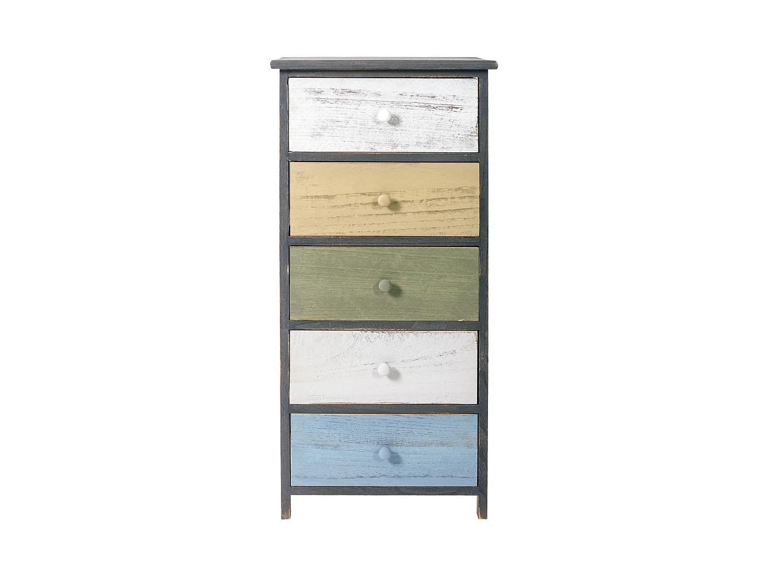 Chiffonier Chevet 5 Tiroirs Gris Deco Urban 81x40x29