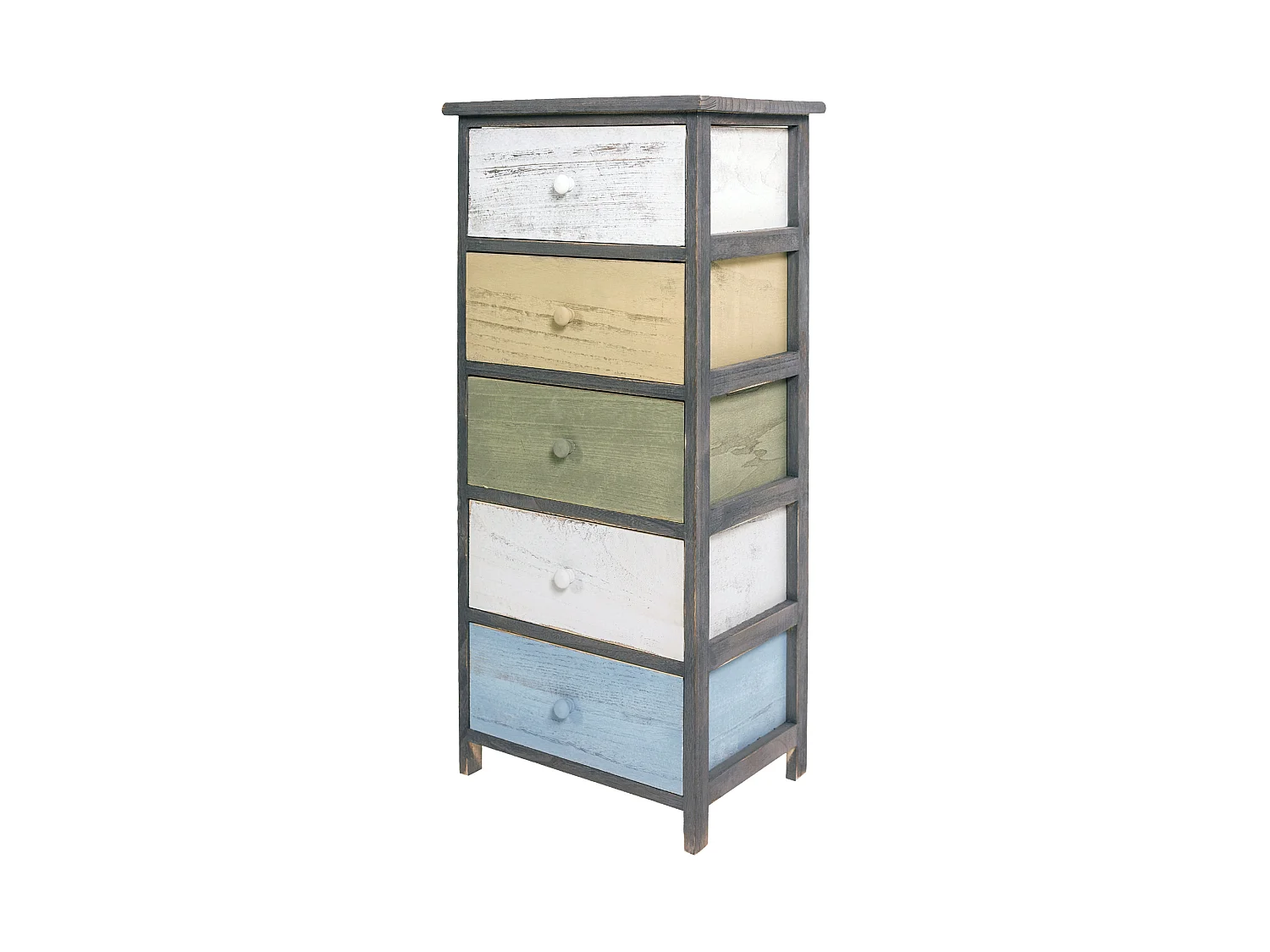 Chiffonier Chevet 5 Tiroirs Gris Deco Urban 81x40x29