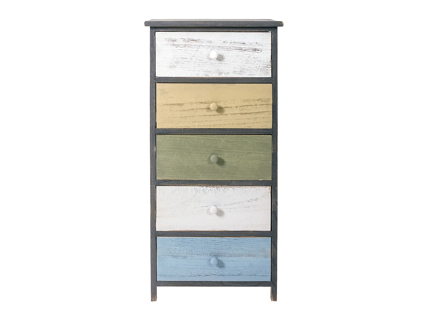 Chiffonier Chevet 5 Tiroirs Gris Deco Urban 81x40x29