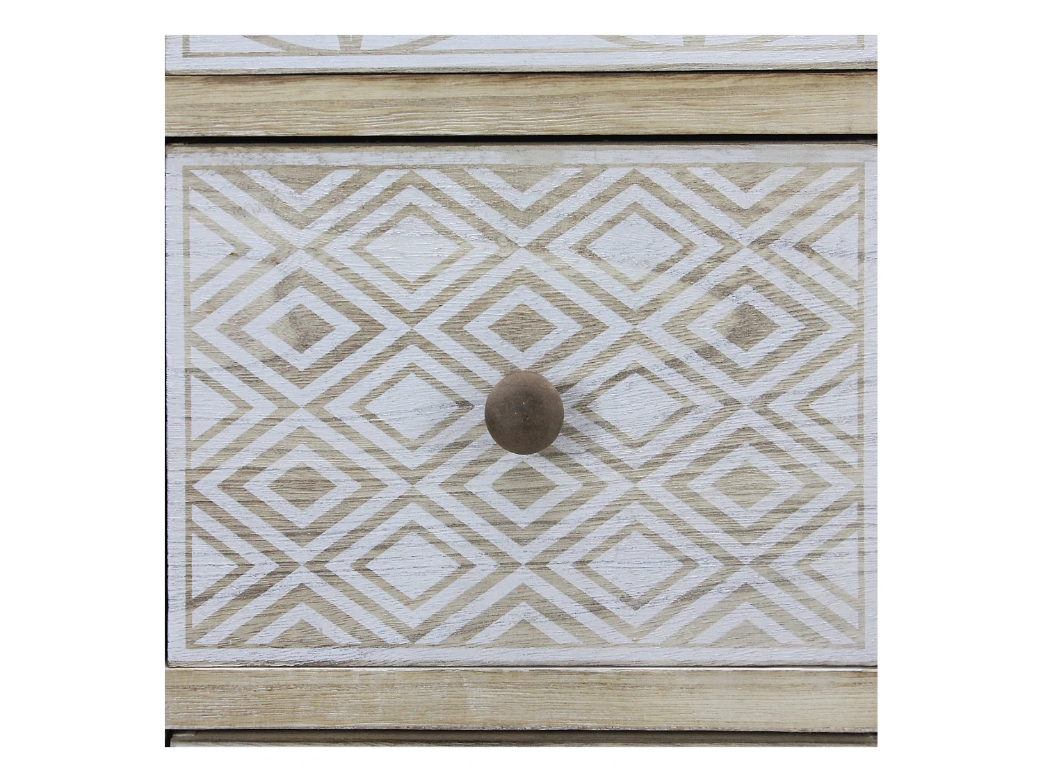 Commode Bois Étroit Bois Blanc Beige Shabby 80,5x29x25