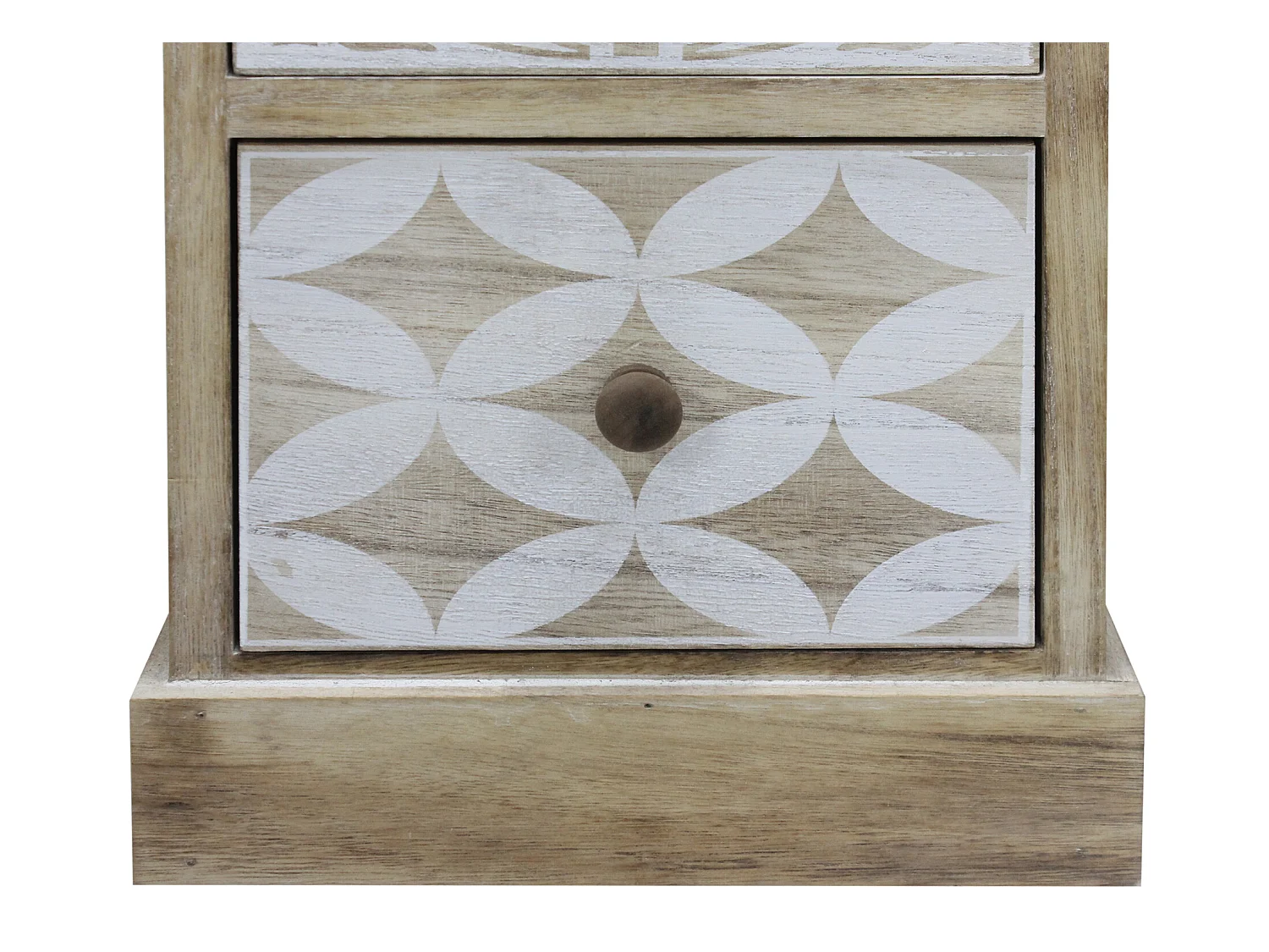 Commode Bois Étroit Bois Blanc Beige Shabby 80,5x29x25