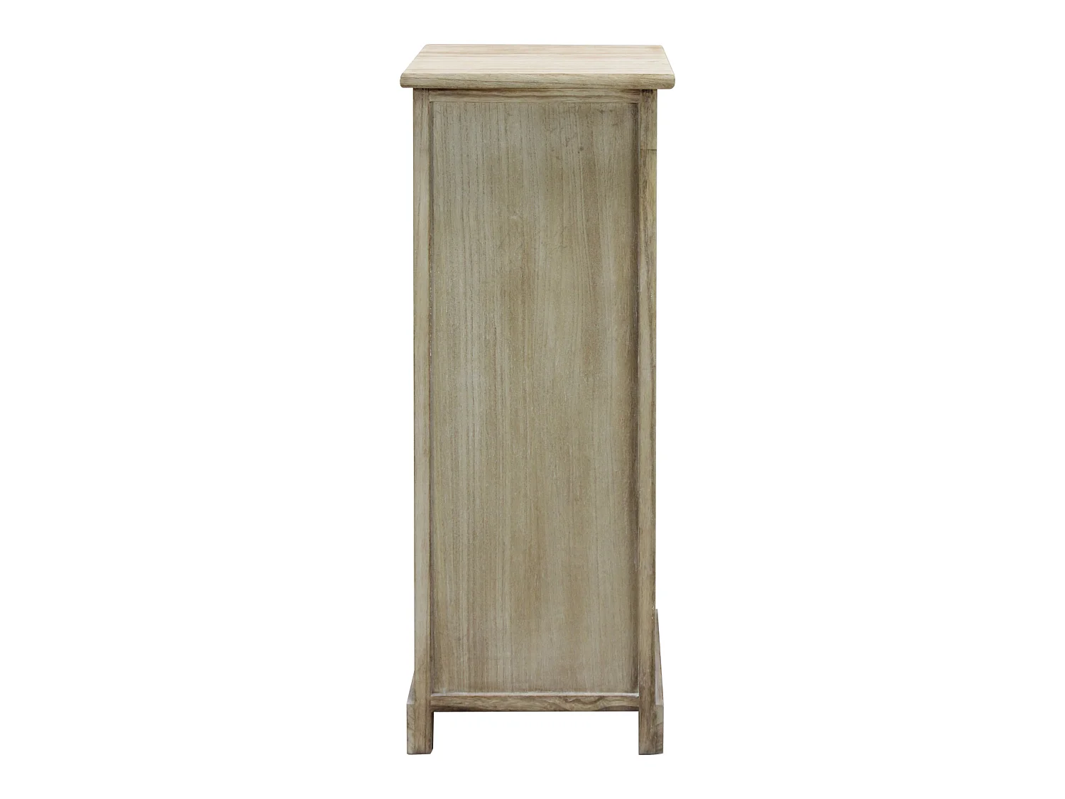 Commode Bois Étroit Bois Blanc Beige Shabby 80,5x29x25