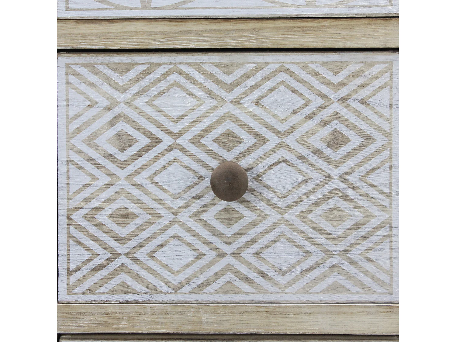 Commode Bois Étroit Bois Blanc Beige Shabby 80,5x29x25