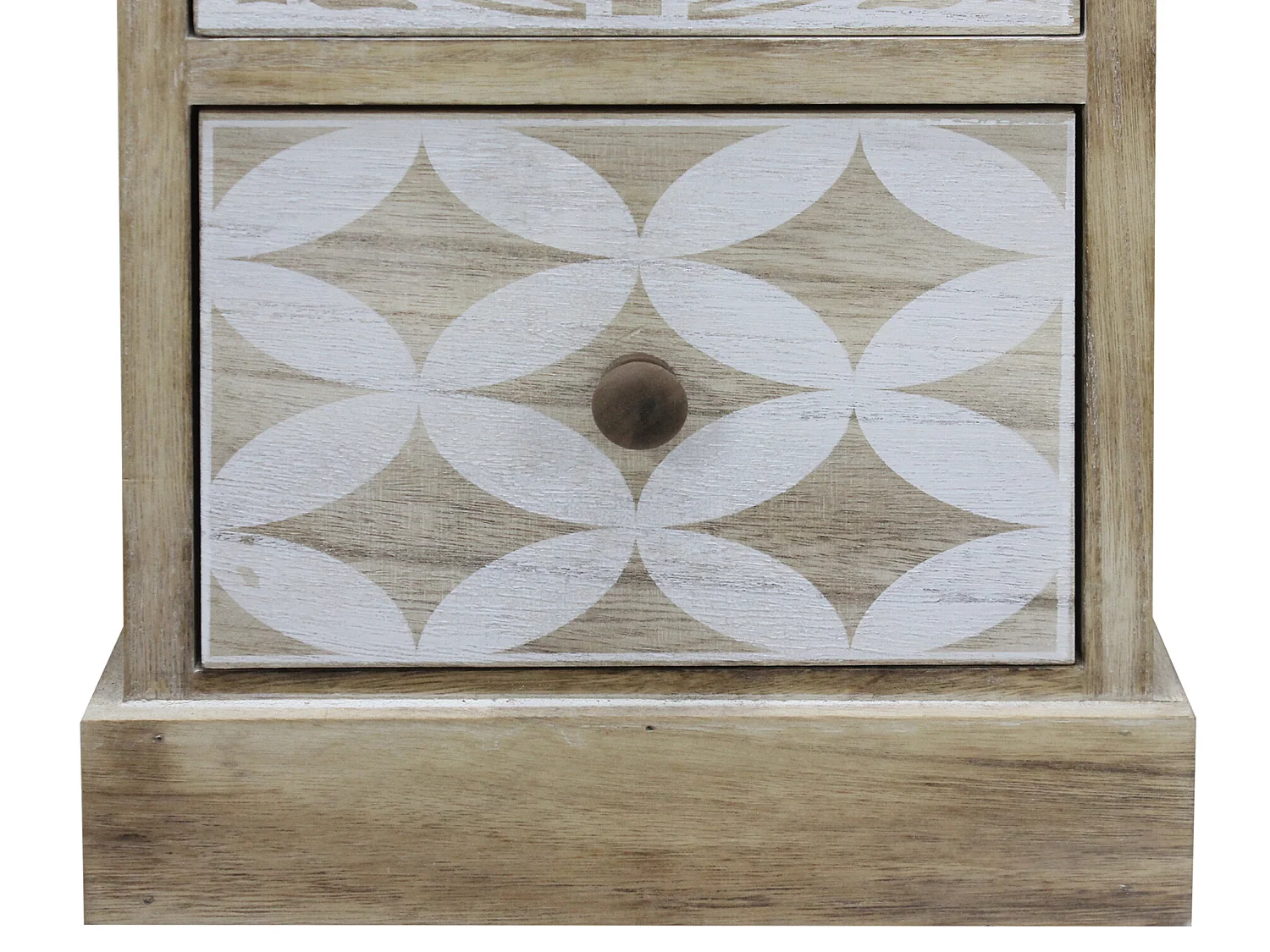 Commode Bois Étroit Bois Blanc Beige Shabby 80,5x29x25