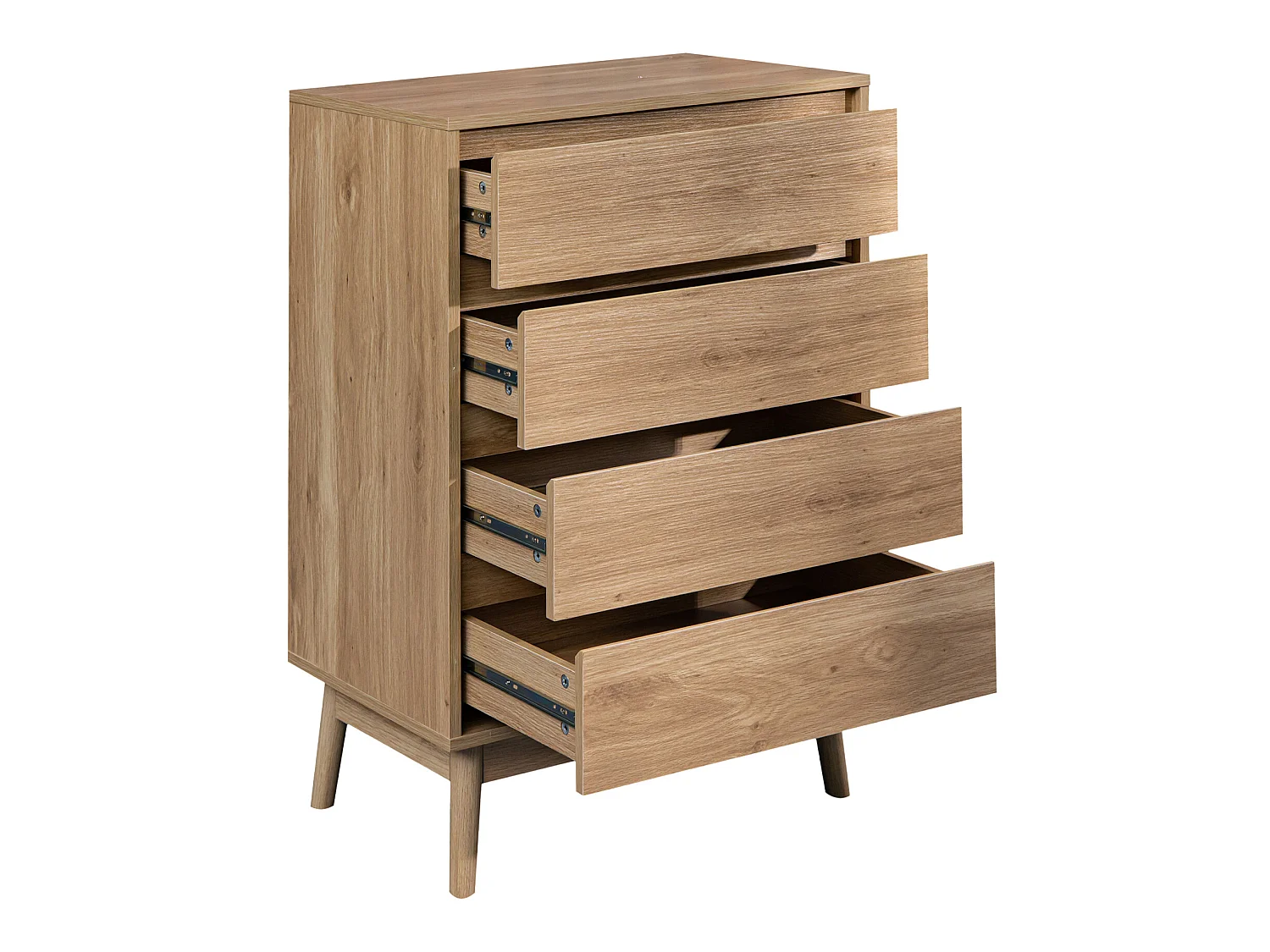 Commode 4 Tiroirs en bois Brun de style Nordique