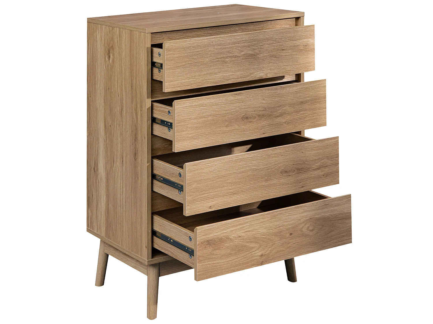 Commode 4 Tiroirs en bois Brun de style Nordique