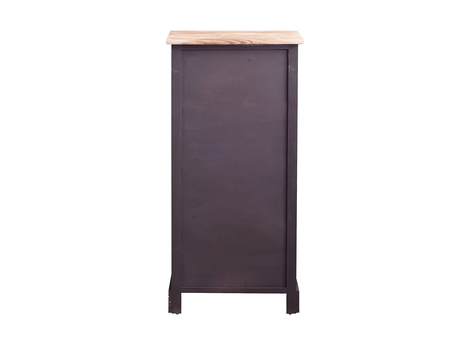 Chiffonnier Table De Nuit 4 Tiroirs Bois Marron Noir 81x40x27