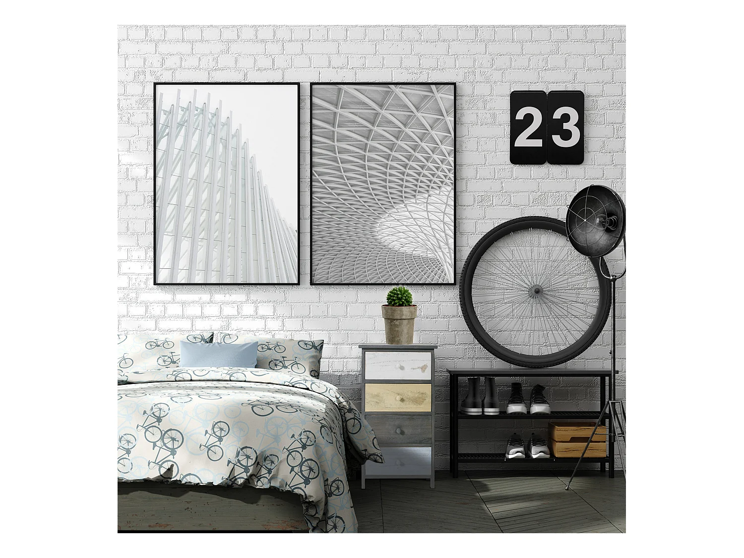 Cassettiera Armadietto 4 Cassetti Legno Grigio Beige 72x40x29