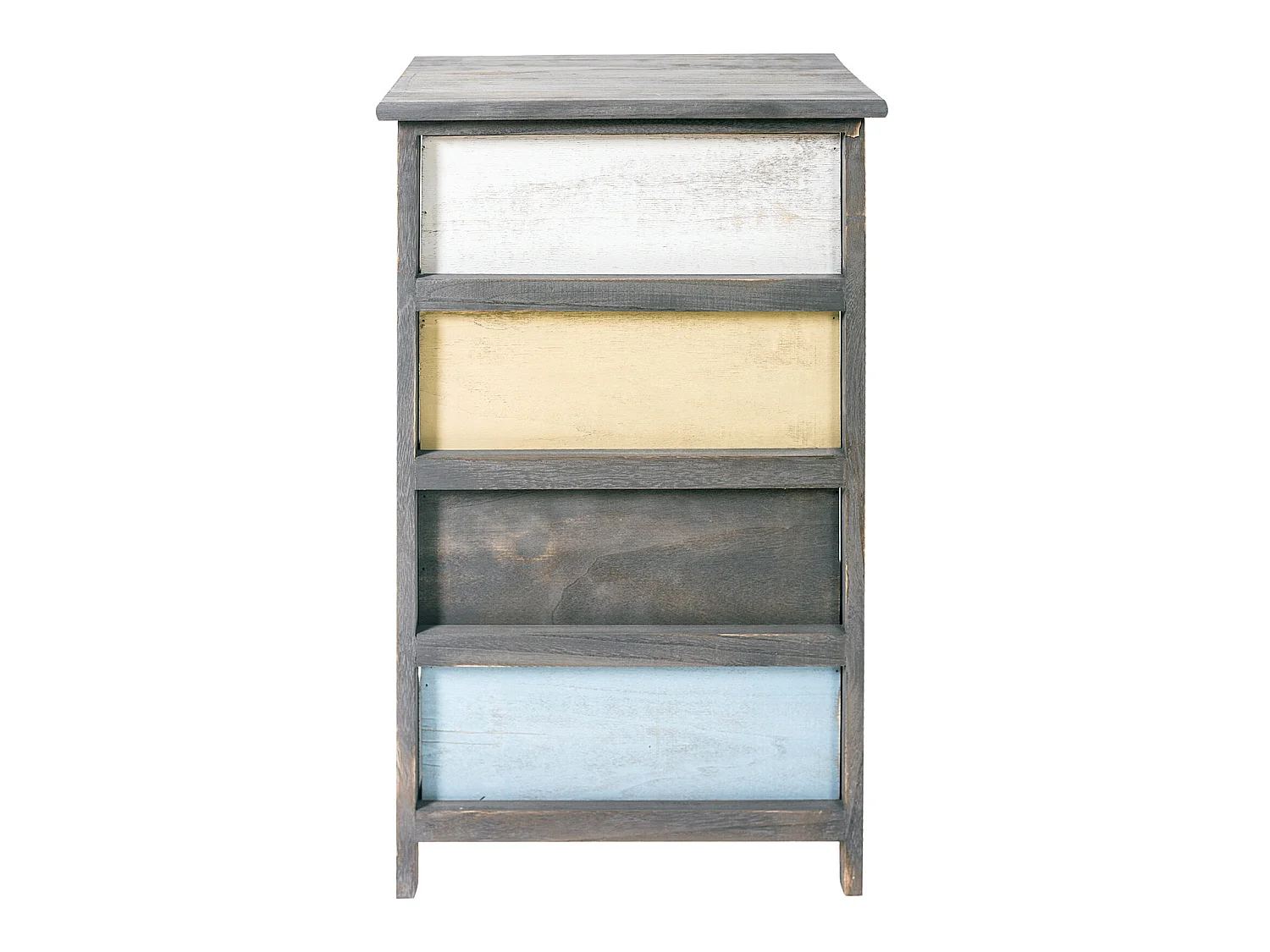 Cassettiera Armadietto 4 Cassetti Legno Grigio Beige 72x40x29