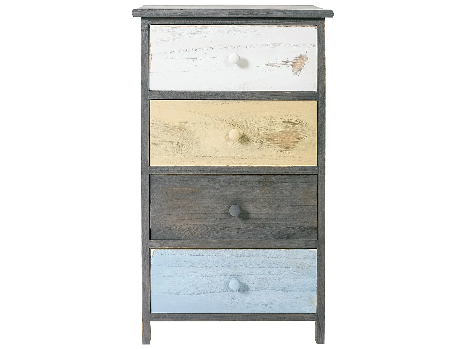 Chiffonier Commode 4 Tiroirs Gris Style 72x40x29