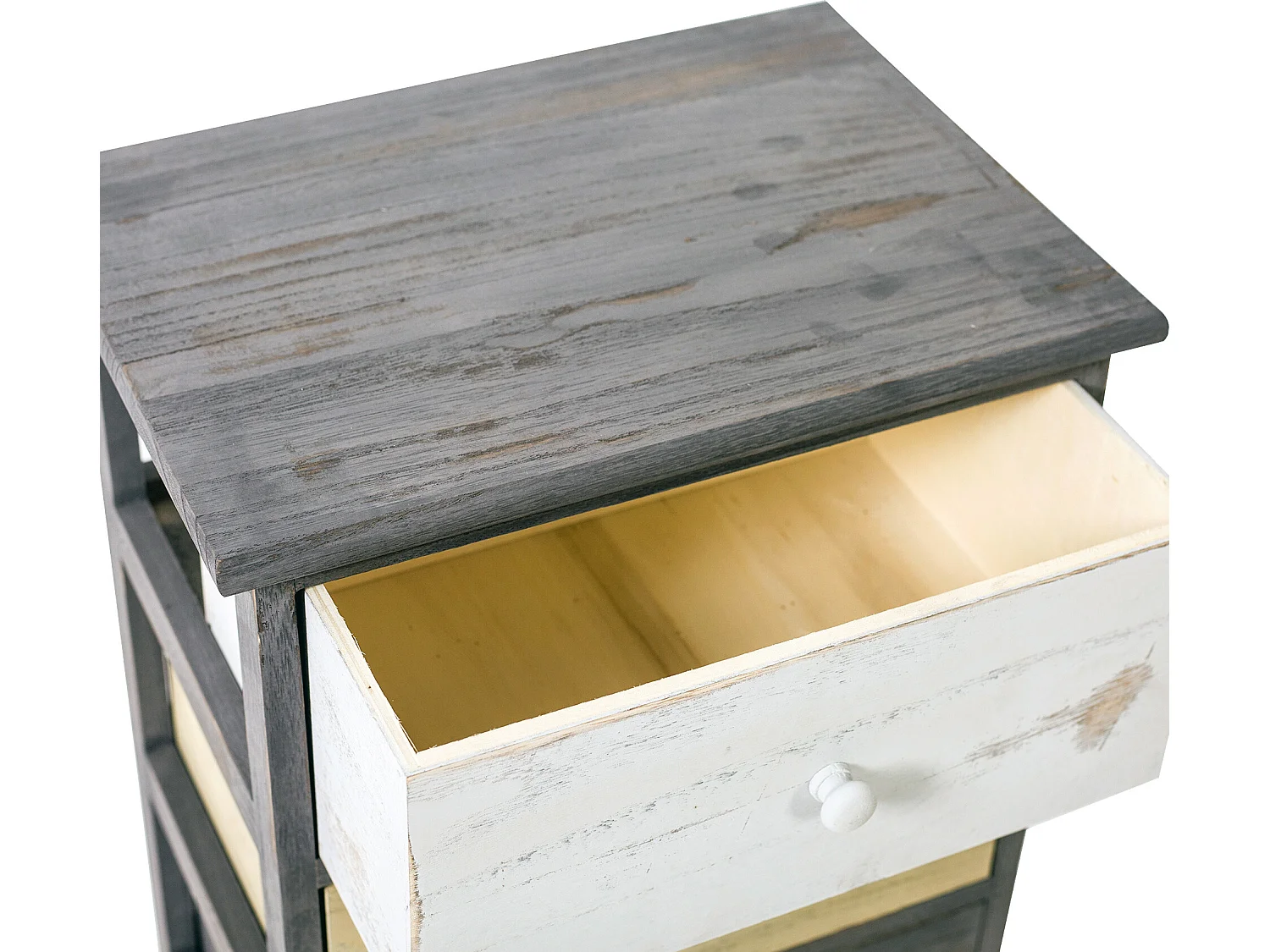 Chiffonier Commode 4 Tiroirs Gris Style 72x40x29